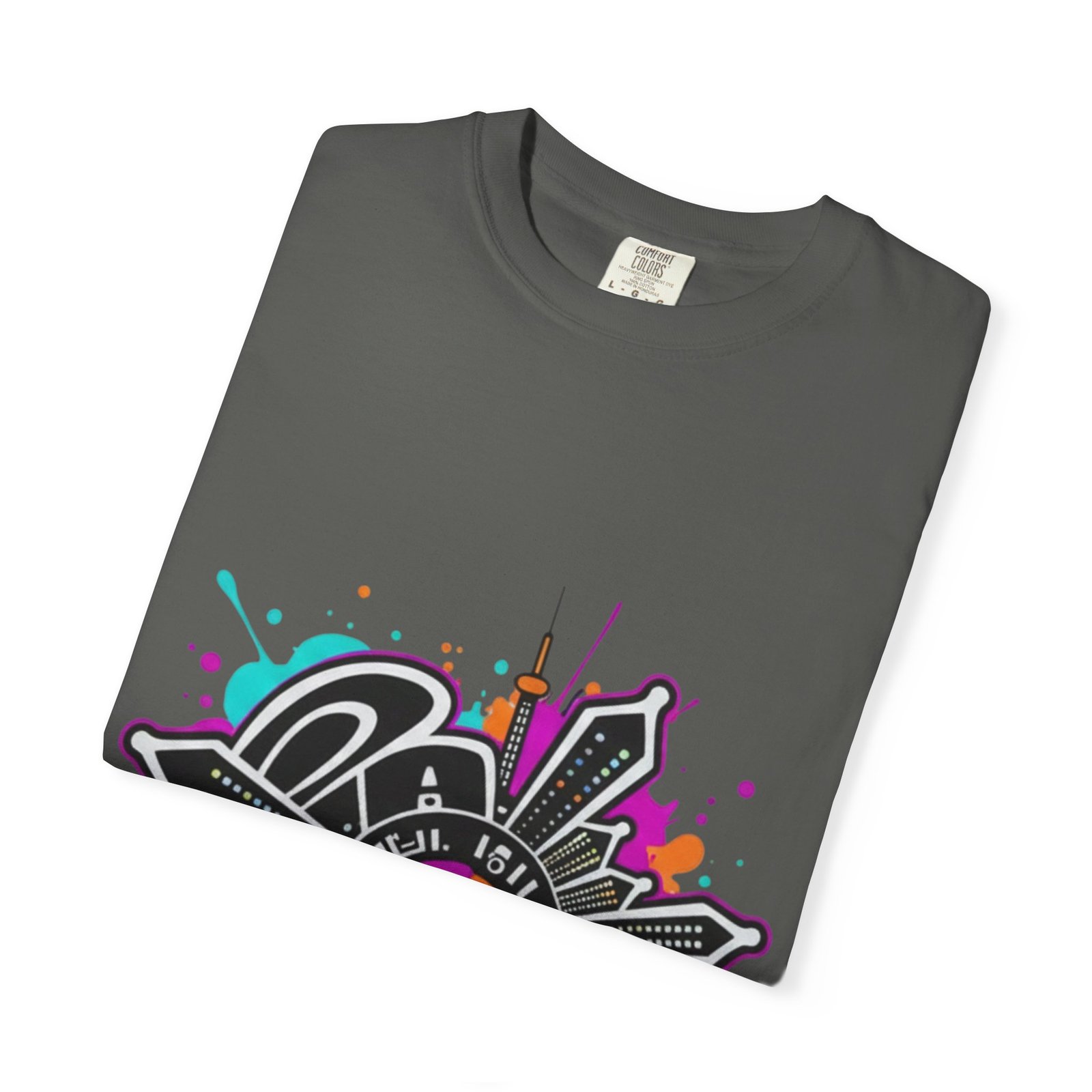 Graffiti Cityscape T-Shirt — Punk Action Wear Graphic Tee - Image 19