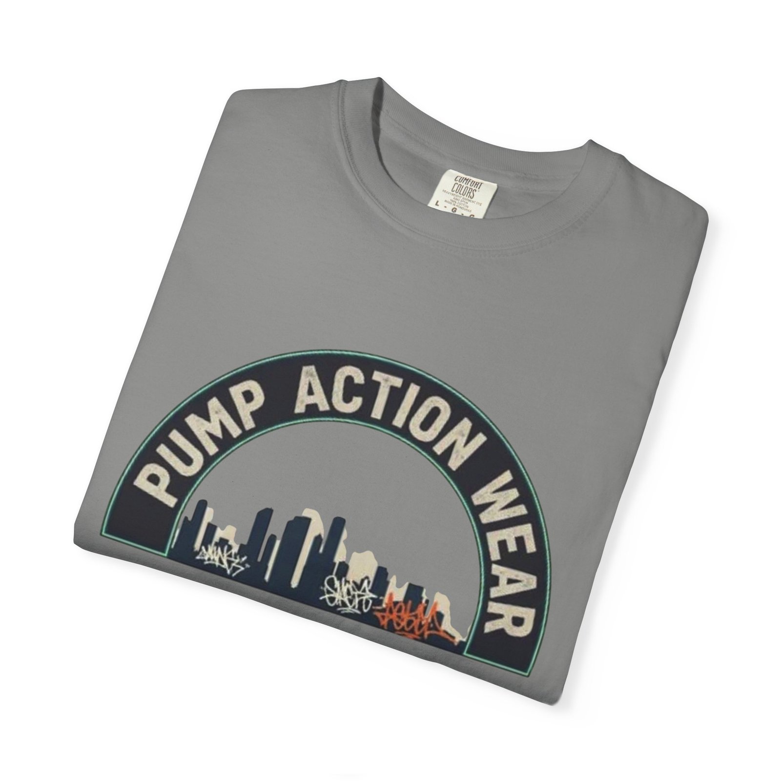 Pump Action Wear Skyline T-Shirt — Urban Retro Graphic Tee - Image 35