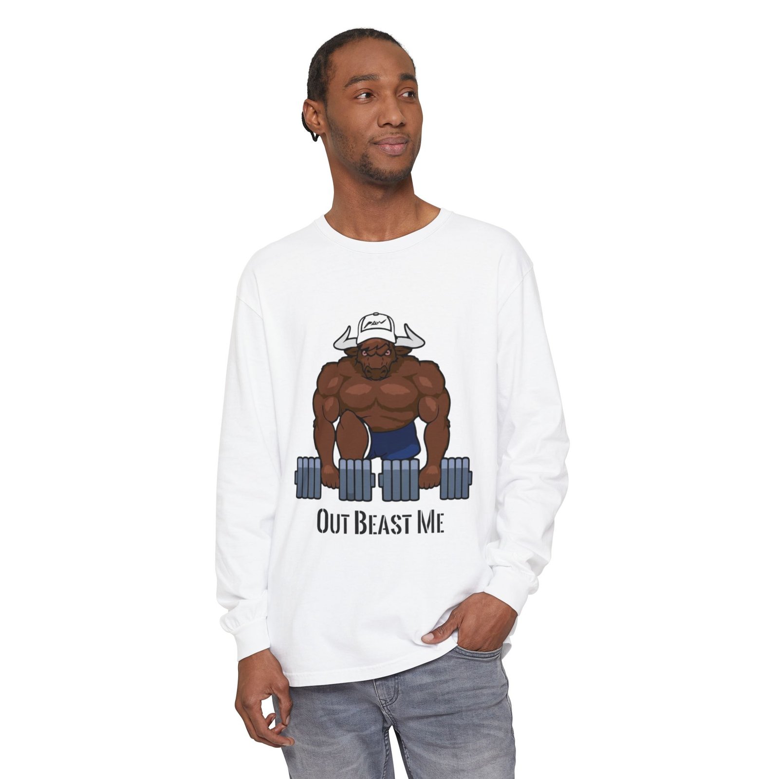 Out Beast Me Long Sleeve Shirt — Motivational Gym Tee - Image 3