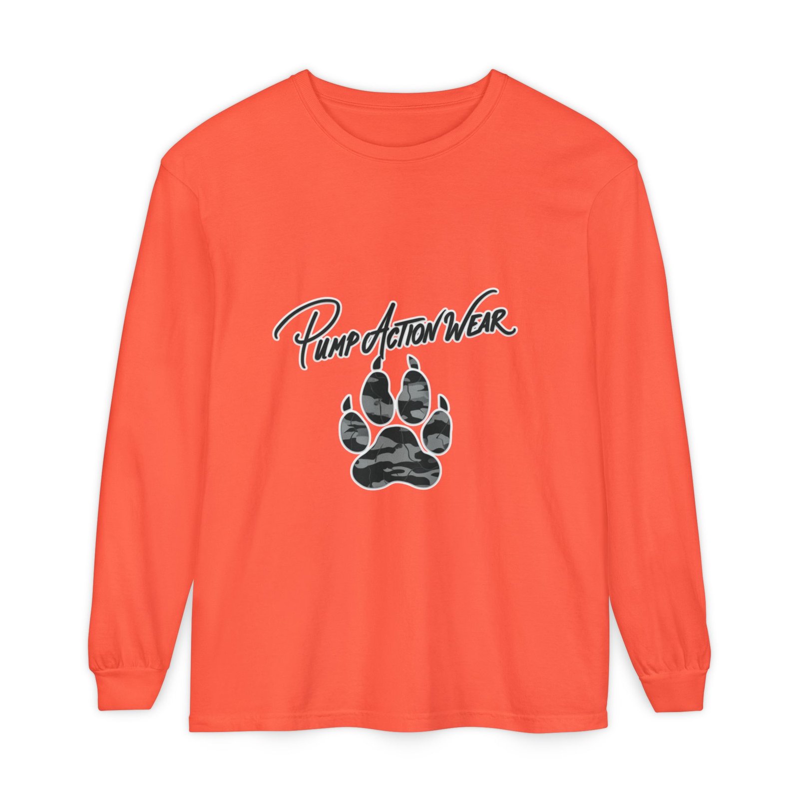 Long Sleeve T-Shirt — "Pump Action Wear" Paw Print Graphic - Image 9