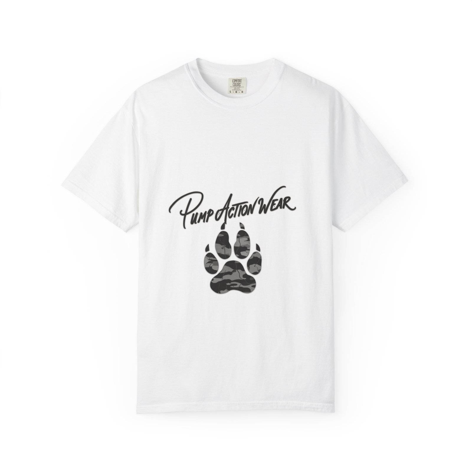 Pump Action Wear Paw Print T-Shirt — Graphic Casual Tee for Pet Lovers