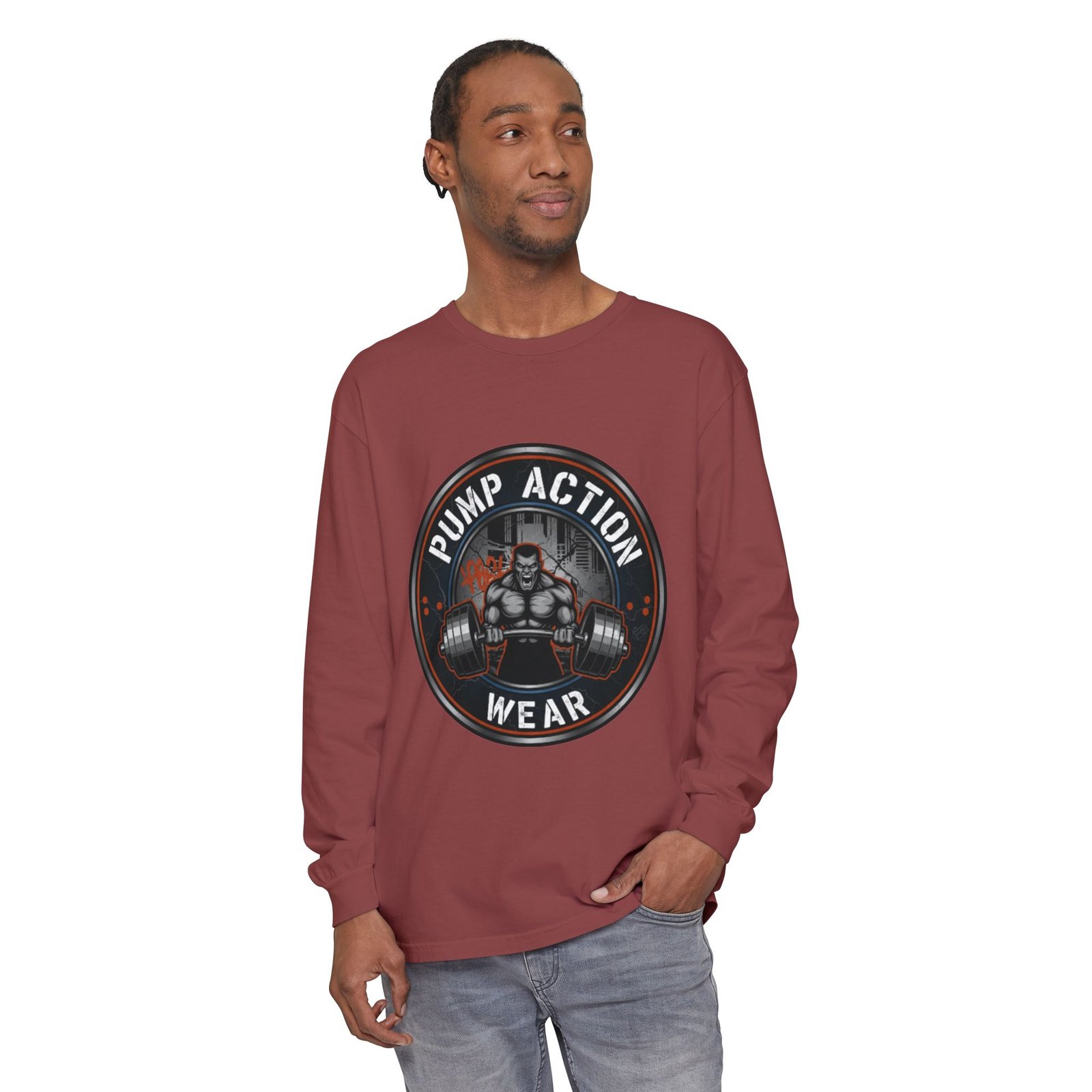 Pump Action Wear Long Sleeve T‑Shirt — Gym Weightlifting Logo Tee - Image 15