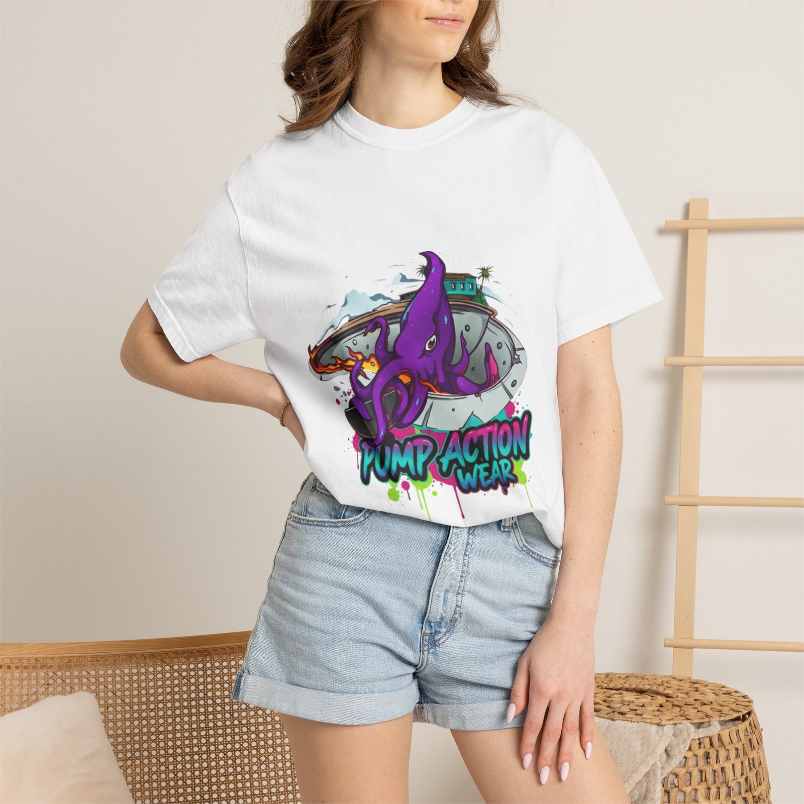 Octopus Skate Graphic T-Shirt — "Pump Action Wear" Streetwear Tee - Image 4