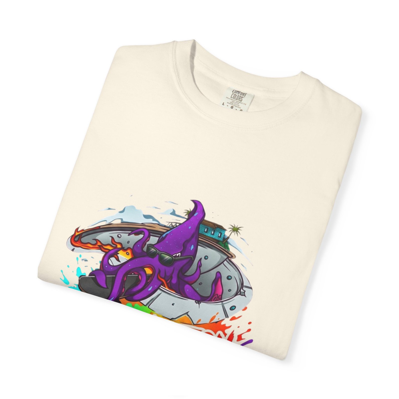 Octopus Graffiti T-Shirt — "Punk Action" Colorful Street Art Tee - Image 11