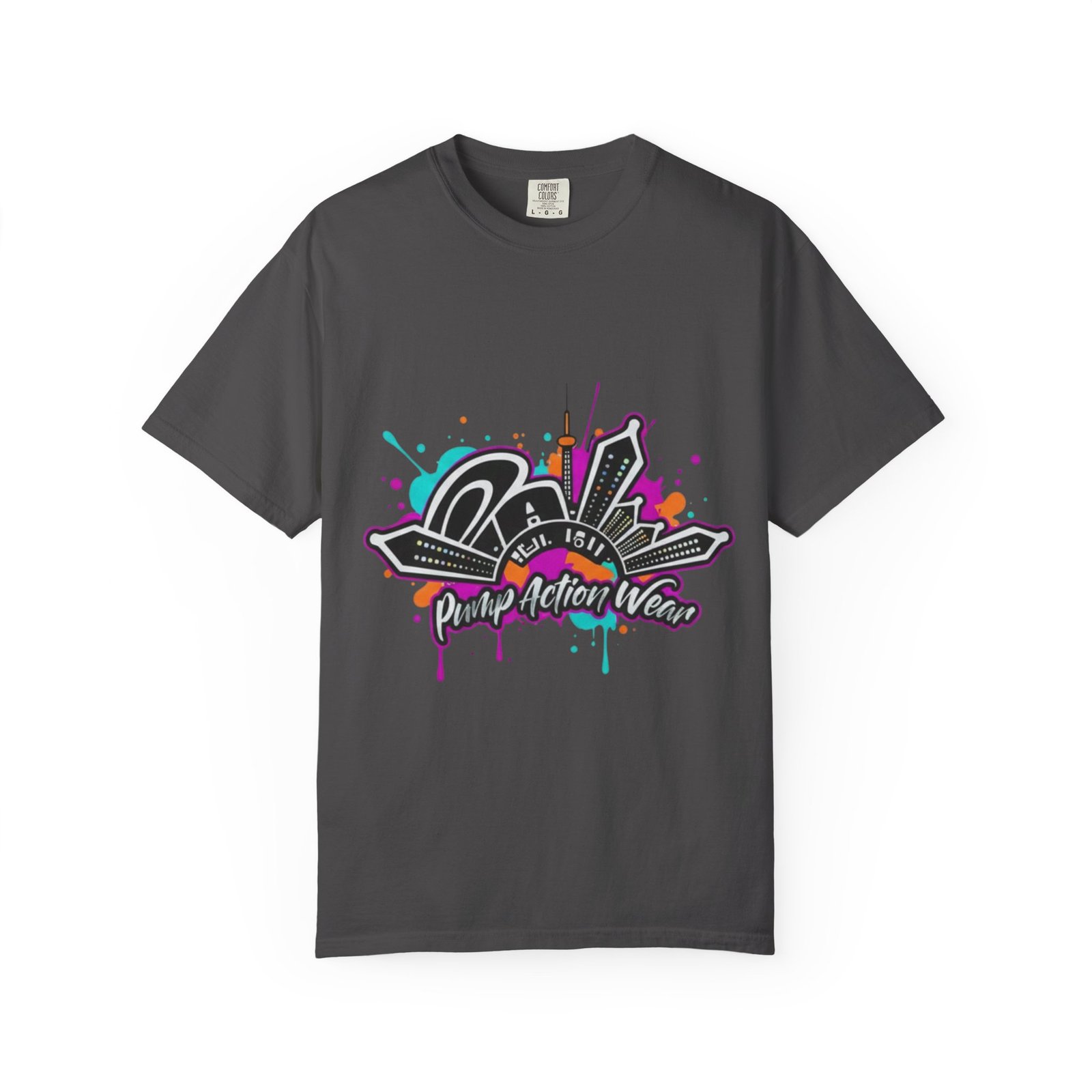 Graffiti Cityscape T-Shirt — Punk Action Wear Graphic Tee - Image 41