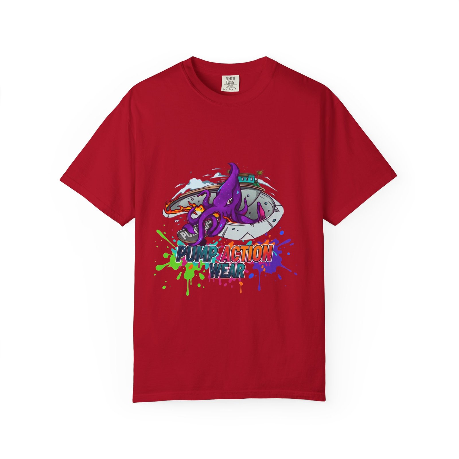 Octopus Paint Splash T-Shirt — "Full Action Wear" Graphic Tee - Image 41