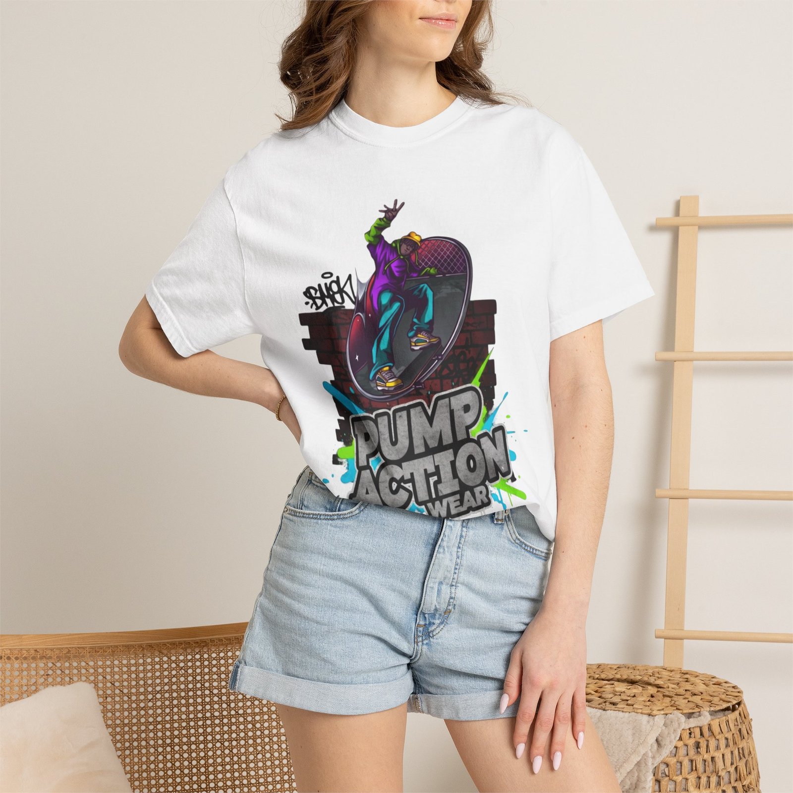 Pump Action Wear Skateboard Graphic T-Shirt — Retro Streetwear Tee - Image 4