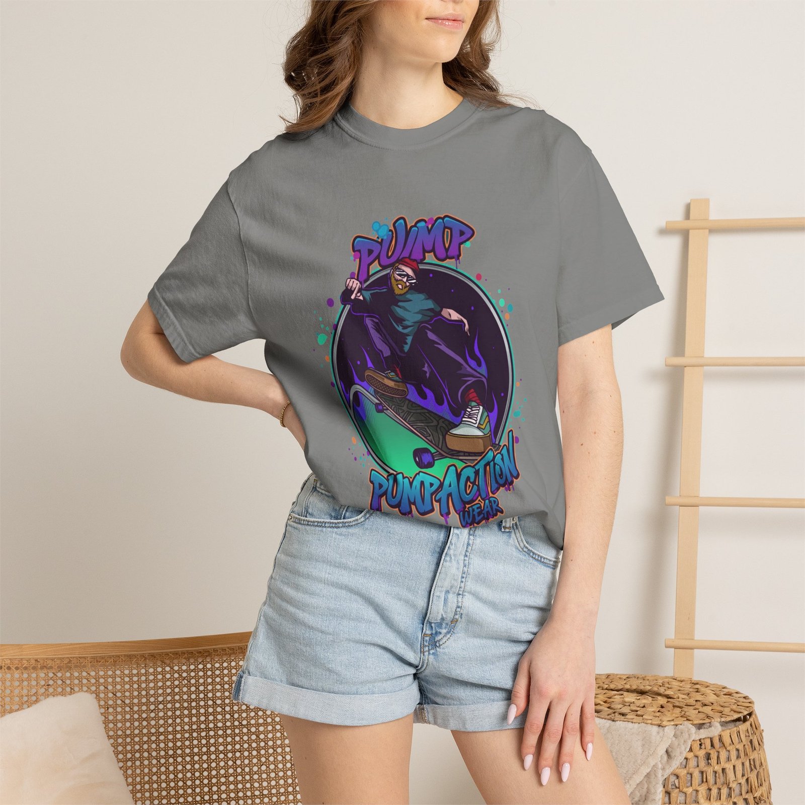 Skate Grim Reaper "Pump Funpaction" Graphic T-Shirt - Image 36