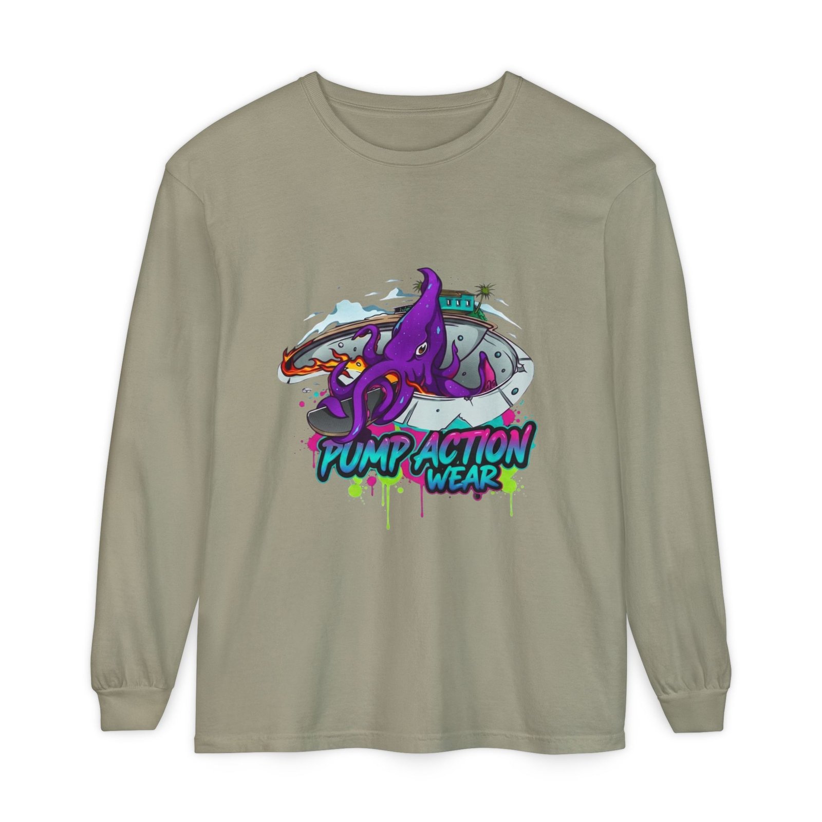 Octopus Skate Graphic Long Sleeve Tee - Image 29