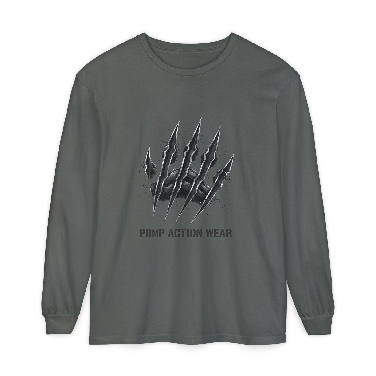 Pump Action Wear Long Sleeve T‑Shirt — Claw Mark Graphic Streetwear - Image 37