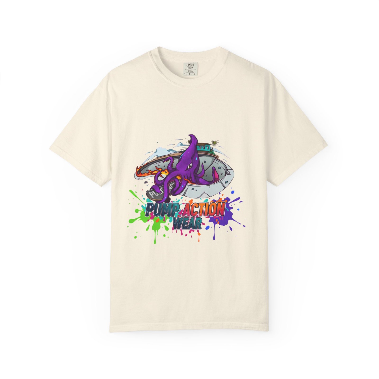Octopus Paint Splash T-Shirt — "Full Action Wear" Graphic Tee - Image 9