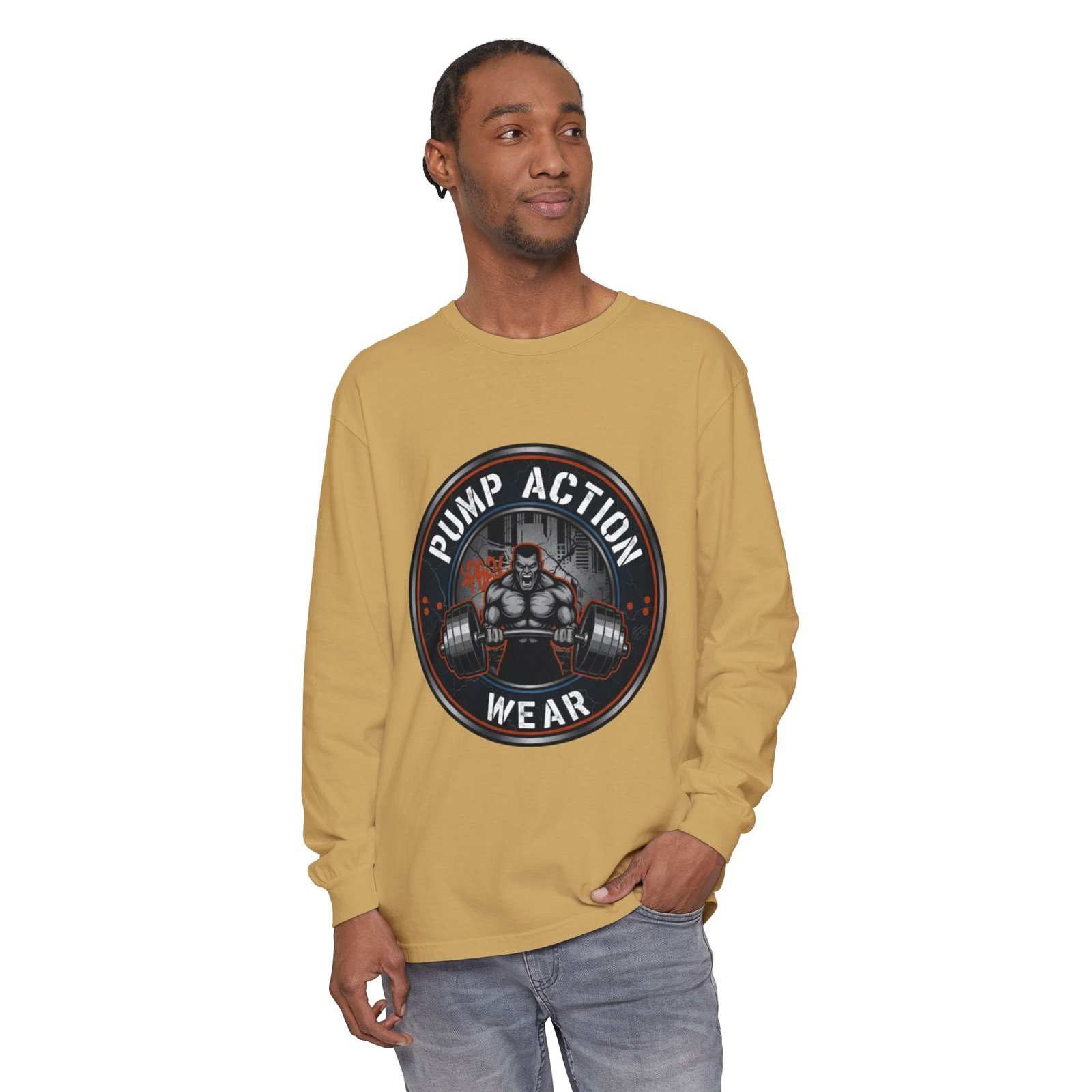 Pump Action Wear Long Sleeve T‑Shirt — Gym Weightlifting Logo Tee - Image 23