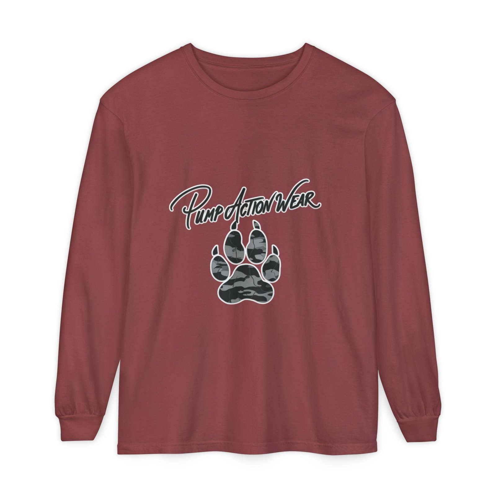 Long Sleeve T-Shirt — "Pump Action Wear" Paw Print Graphic - Image 13