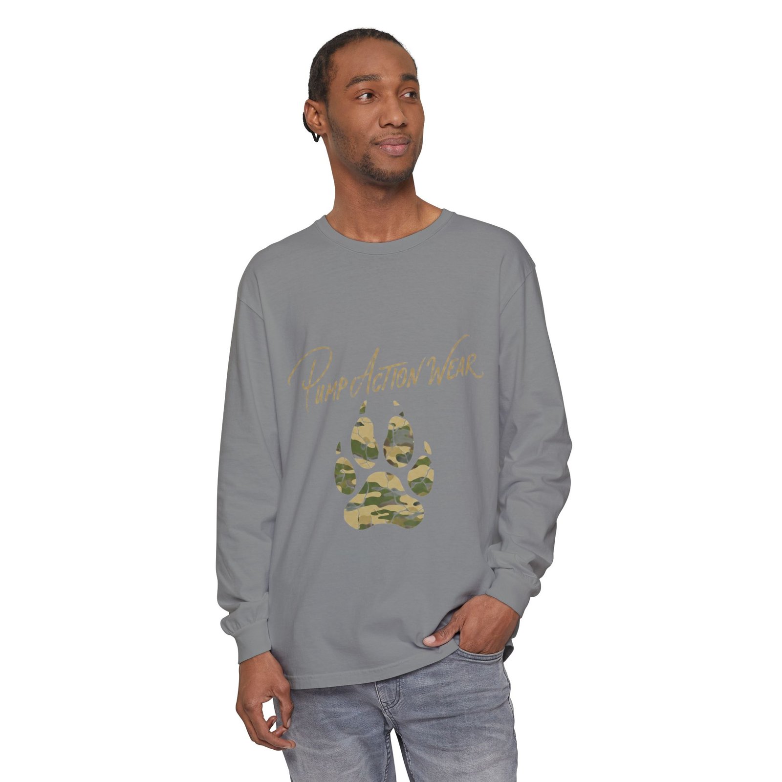 Pump Action Wear Camo Paw Long Sleeve Tee - Image 43