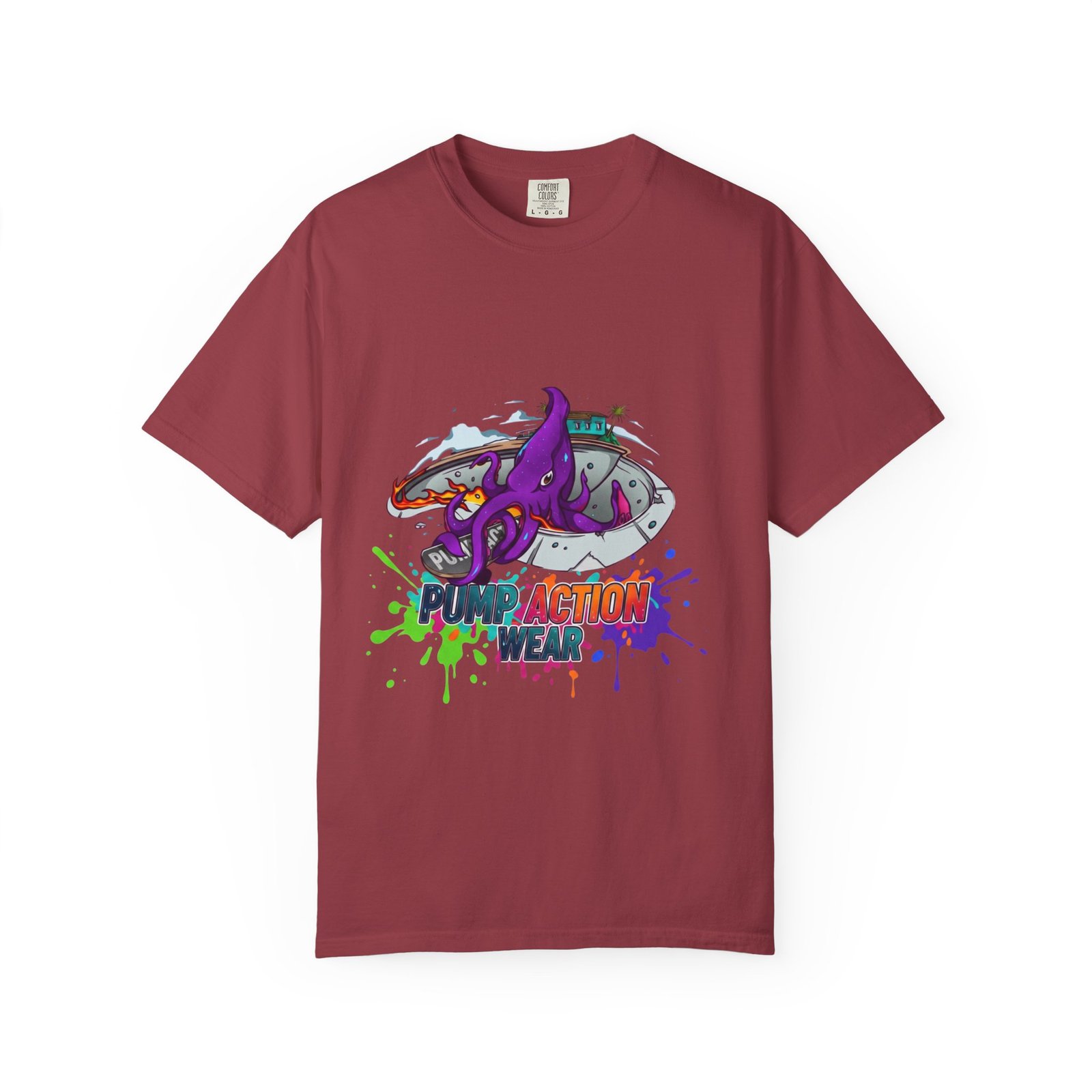 Octopus Paint Splash T-Shirt — "Full Action Wear" Graphic Tee - Image 37
