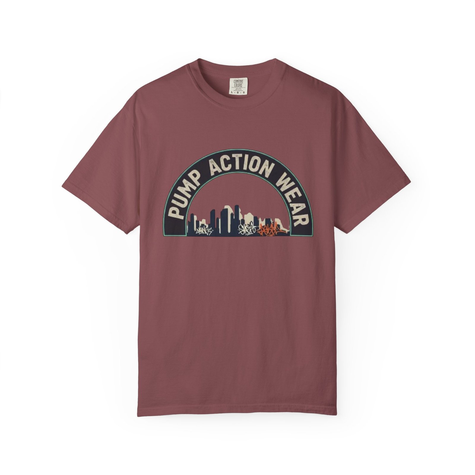 Pump Action Wear Skyline T-Shirt — Urban Retro Graphic Tee - Image 5