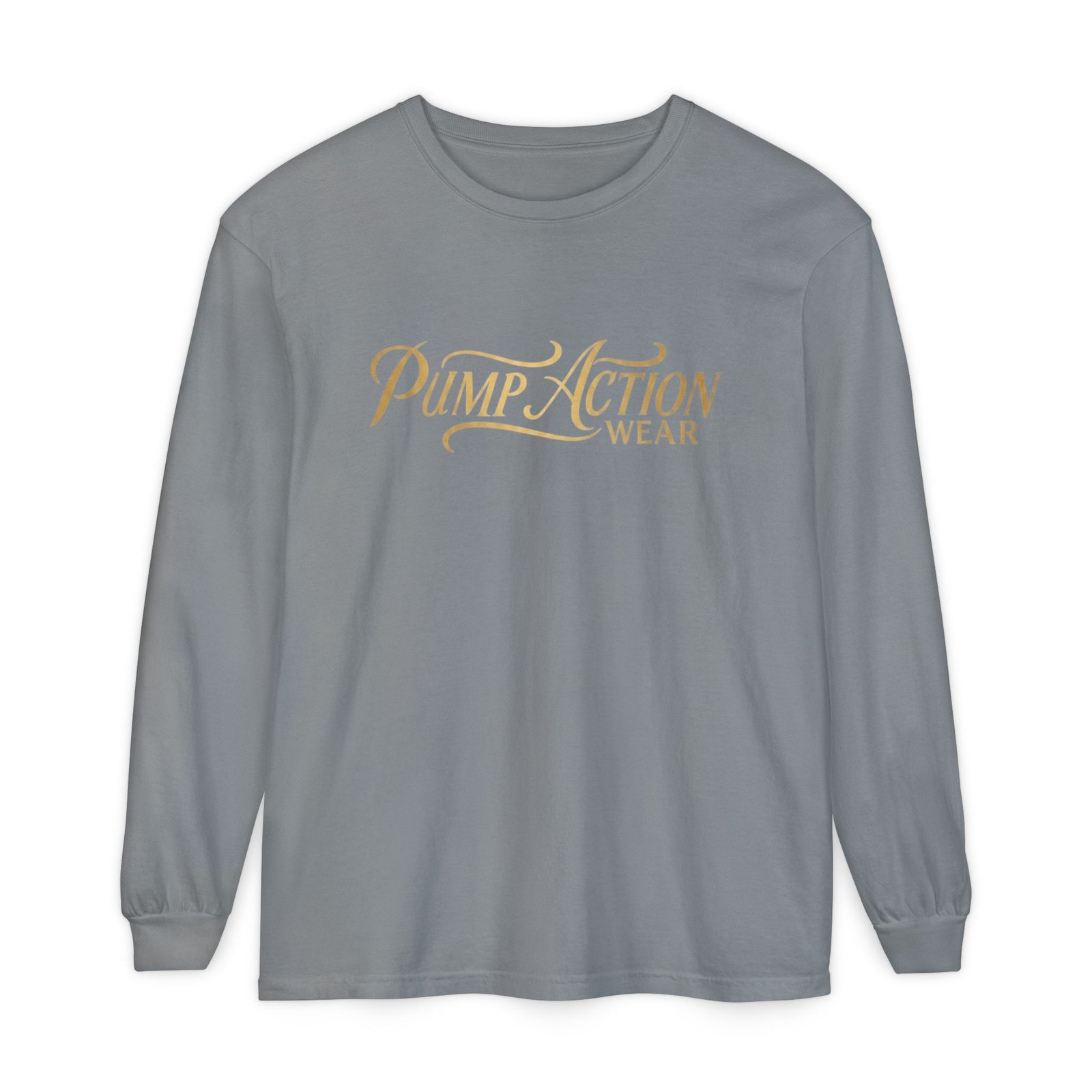 Pump Action Wear Long Sleeve Tee — Script Logo Graphic Shirt - Image 41
