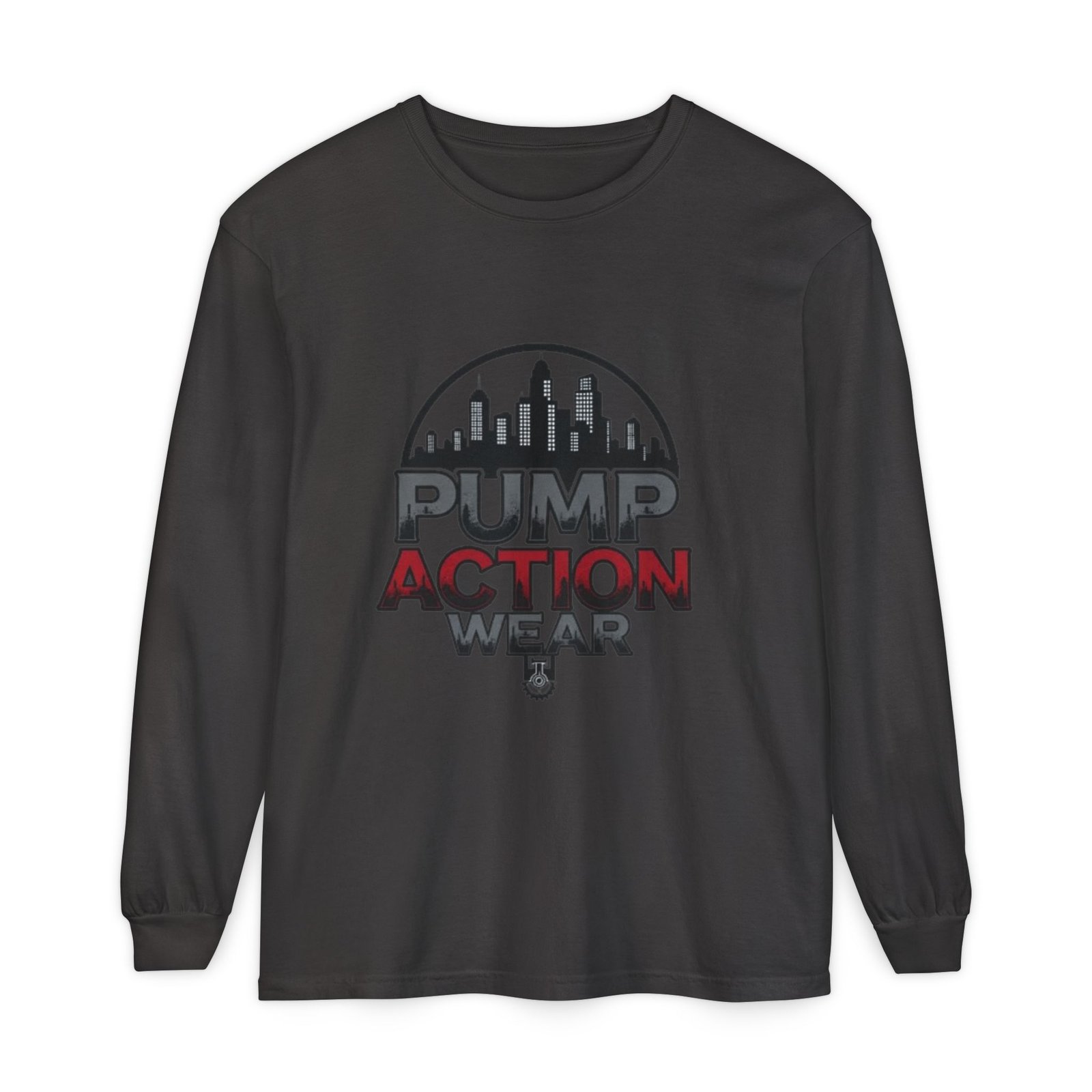 Pump Action Wear Long Sleeve Tee – Urban Skyline Graphic - Image 57