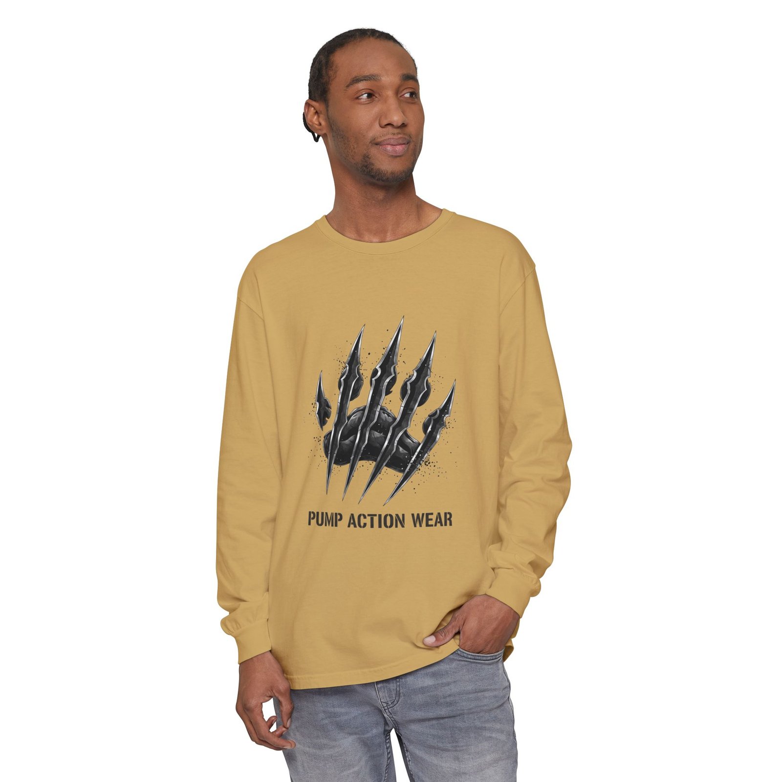 Pump Action Wear Long Sleeve T‑Shirt — Claw Mark Graphic Streetwear - Image 23