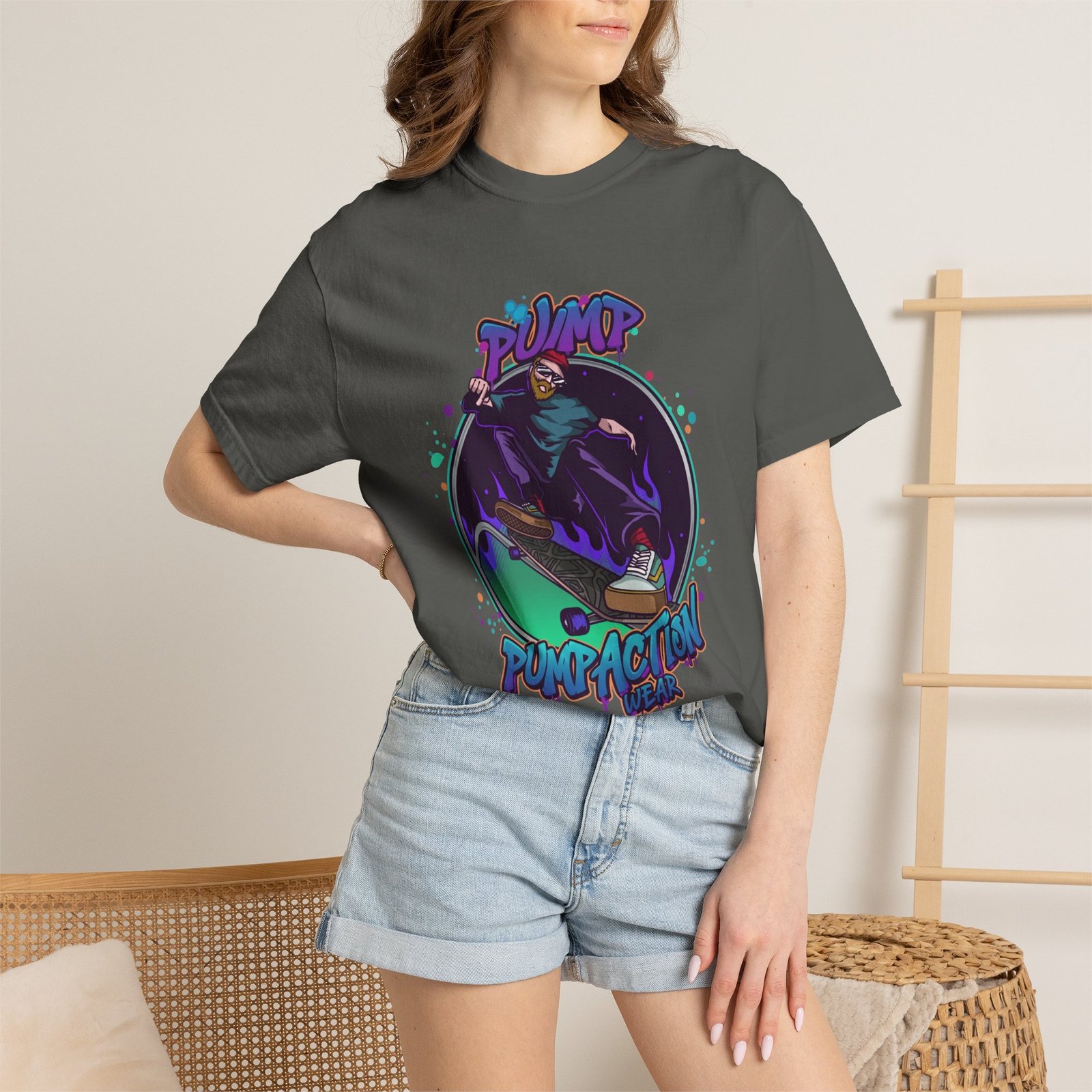 Skate Grim Reaper "Pump Funpaction" Graphic T-Shirt - Image 20