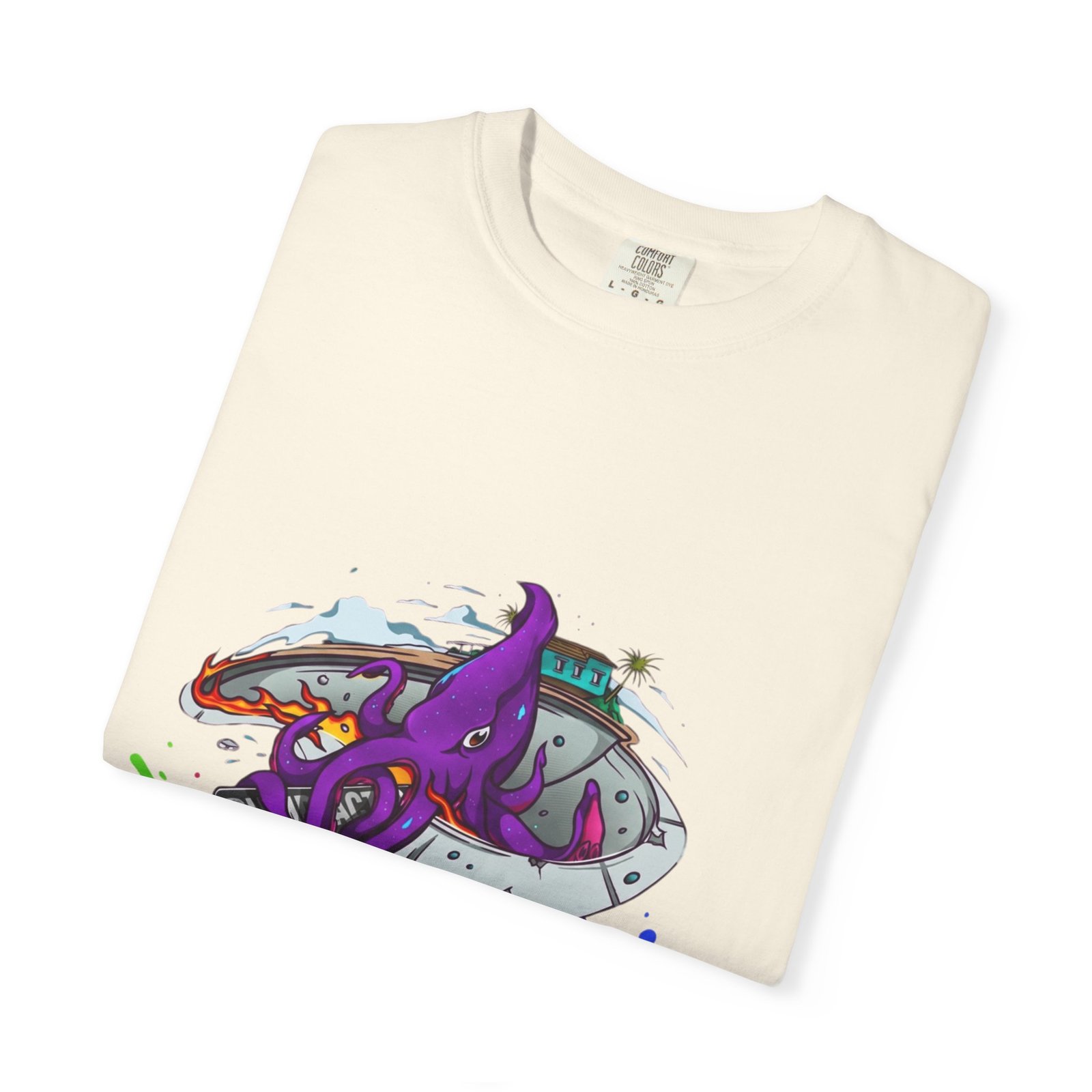 Octopus Paint Splash T-Shirt — "Full Action Wear" Graphic Tee - Image 11