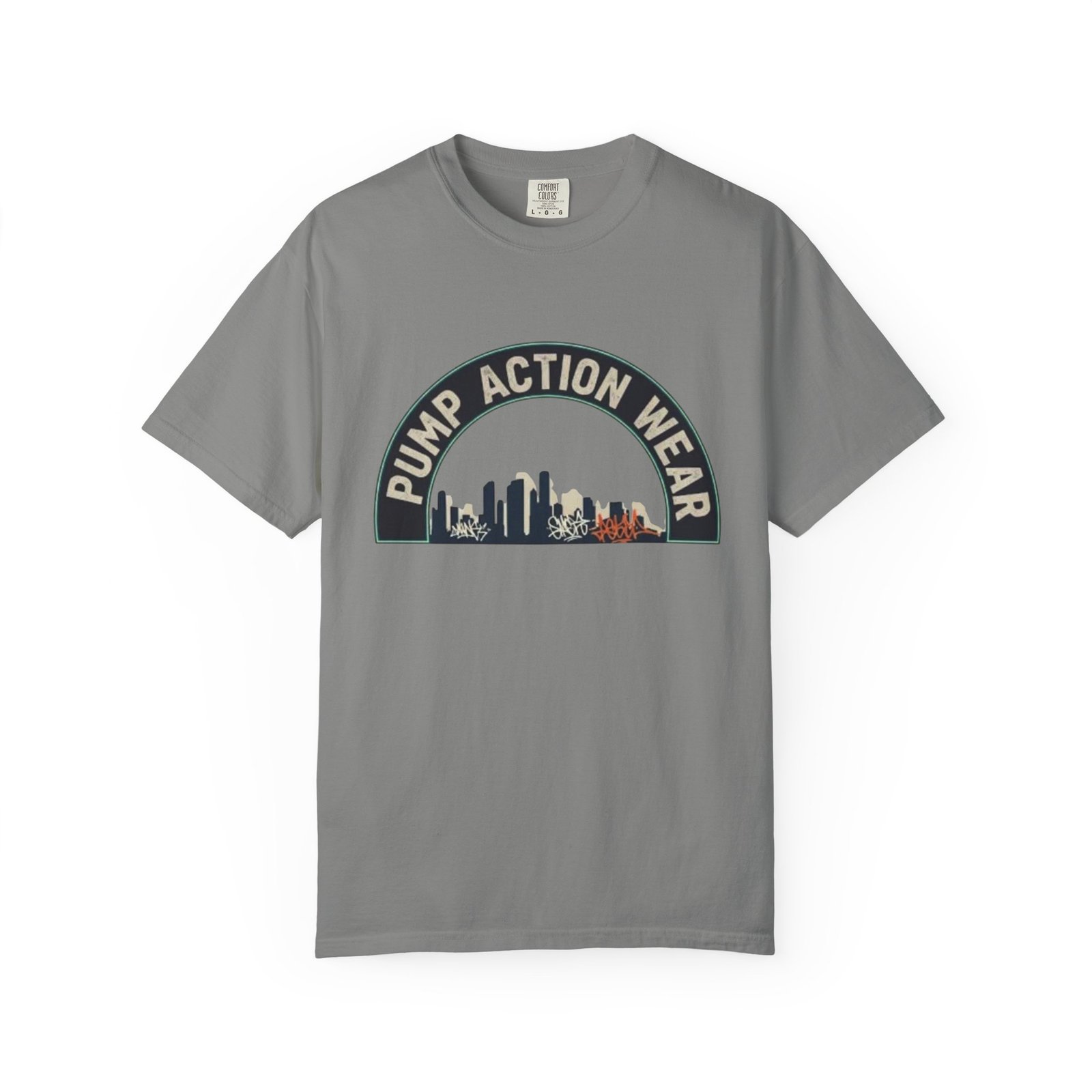 Pump Action Wear Skyline T-Shirt — Urban Retro Graphic Tee - Image 33
