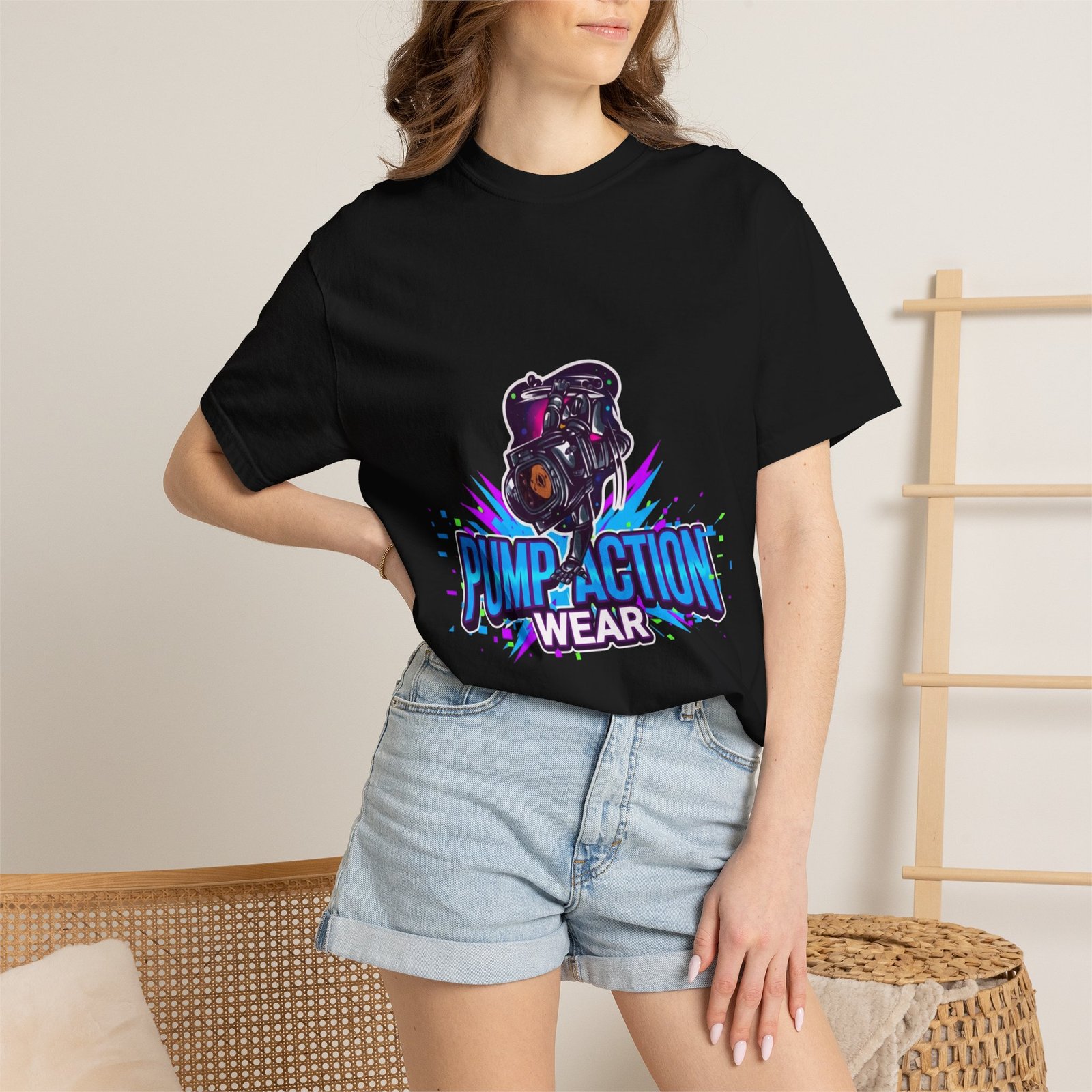 Pump Action Wear T-Shirt — Retro Gamer Streetwear Graphic Tee - Image 48
