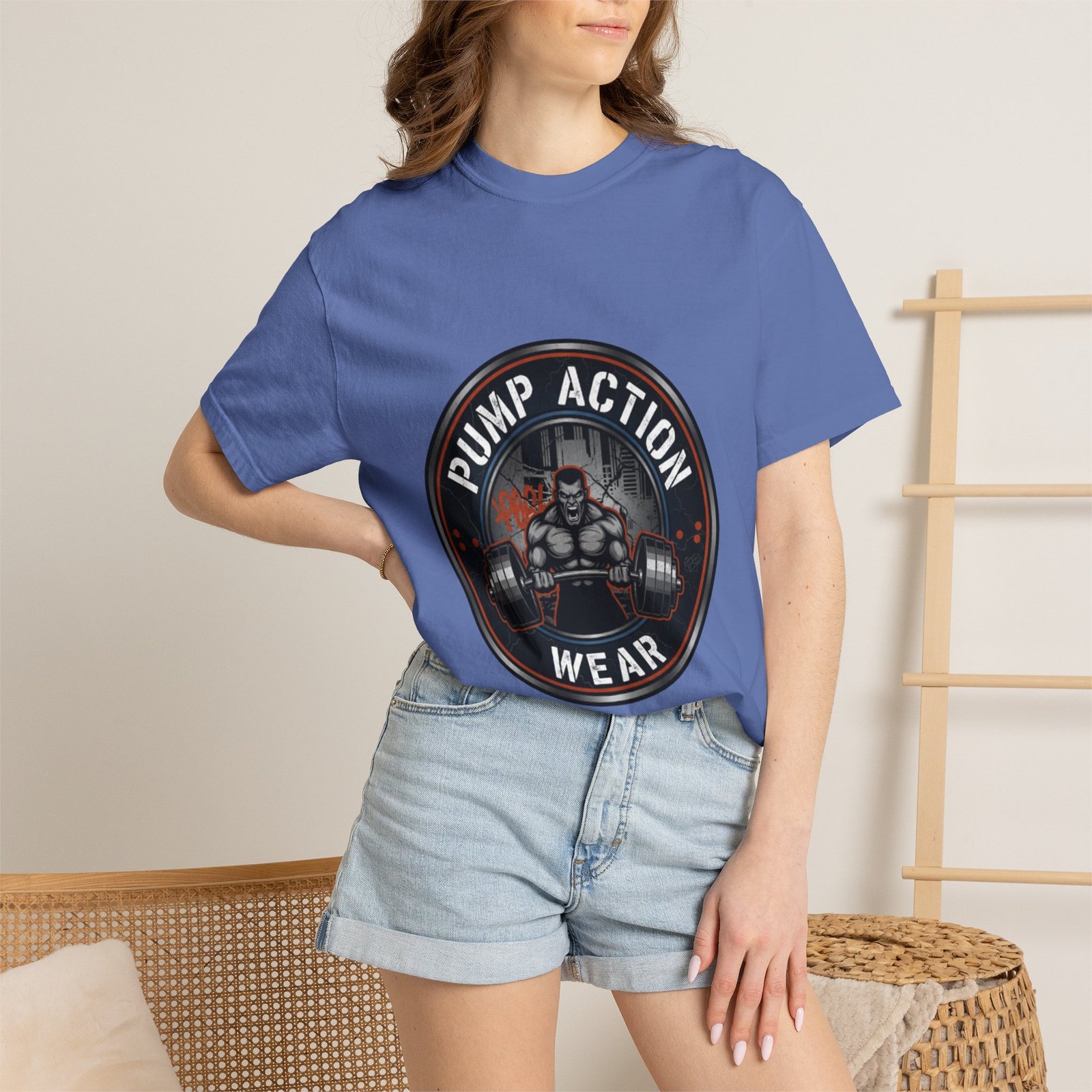 Gym T-Shirt — "Pump Action Wear" Muscle Weightlifting Tee - Image 32