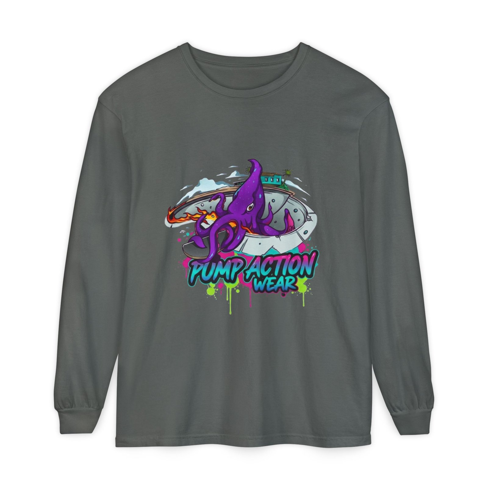 Octopus Skate Graphic Long Sleeve Tee - Image 33