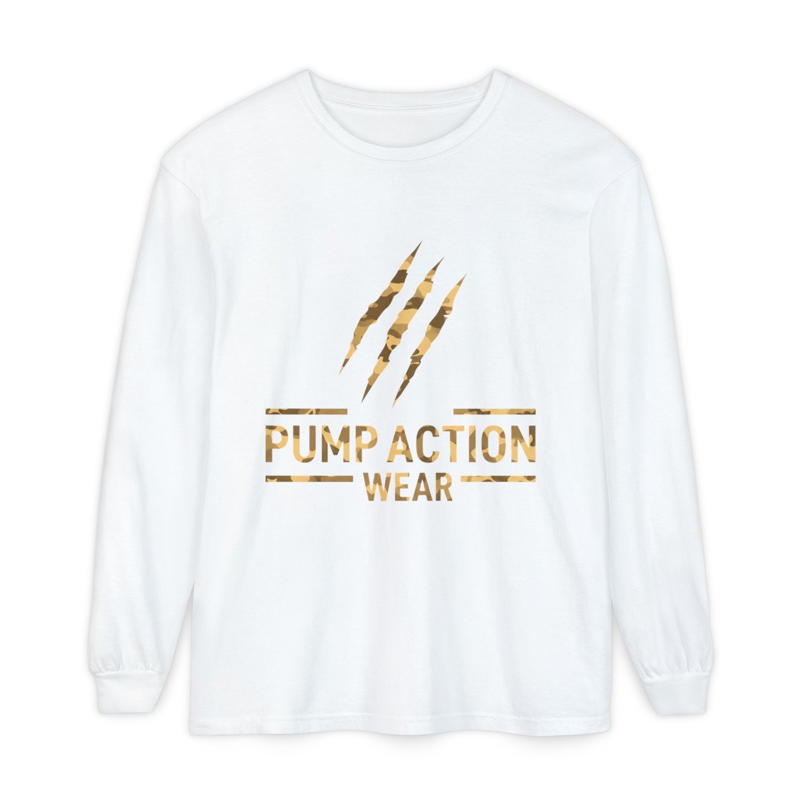 Pump Action Wear Long Sleeve Tee — Gold Claw Logo