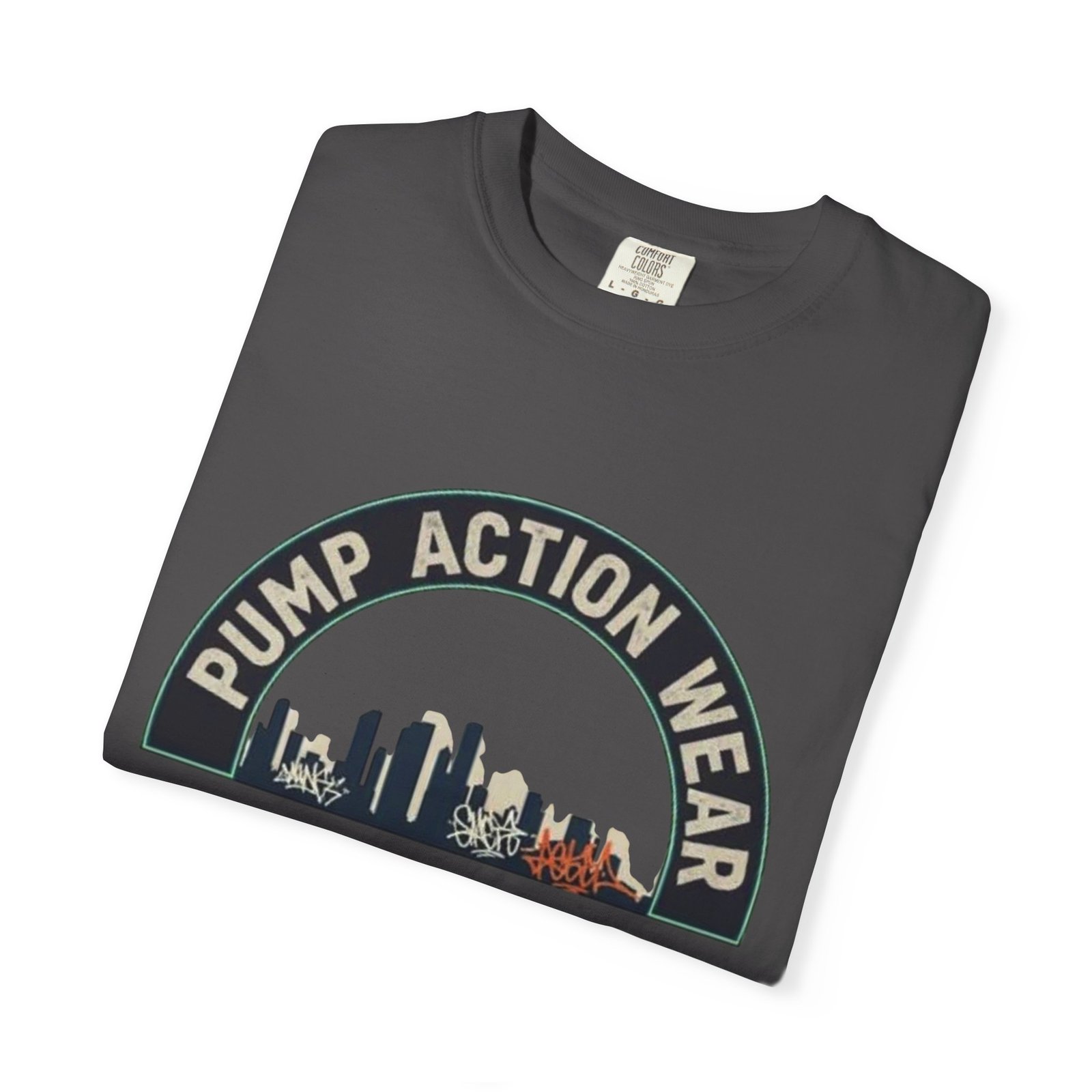 Pump Action Wear Skyline T-Shirt — Urban Retro Graphic Tee - Image 43