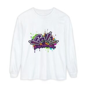 Long Sleeve T-Shirt — Colorful Urban Graffiti Skyline "One Day At A Time"
