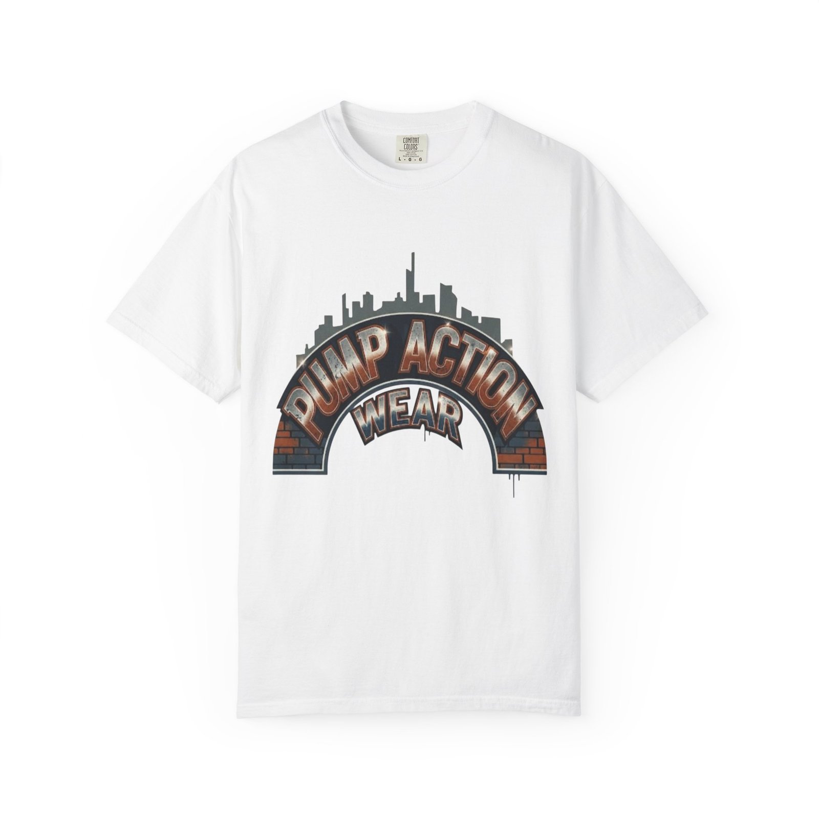 Pump Action Gear T-Shirt — Urban Skyline Retro Graphic Tee