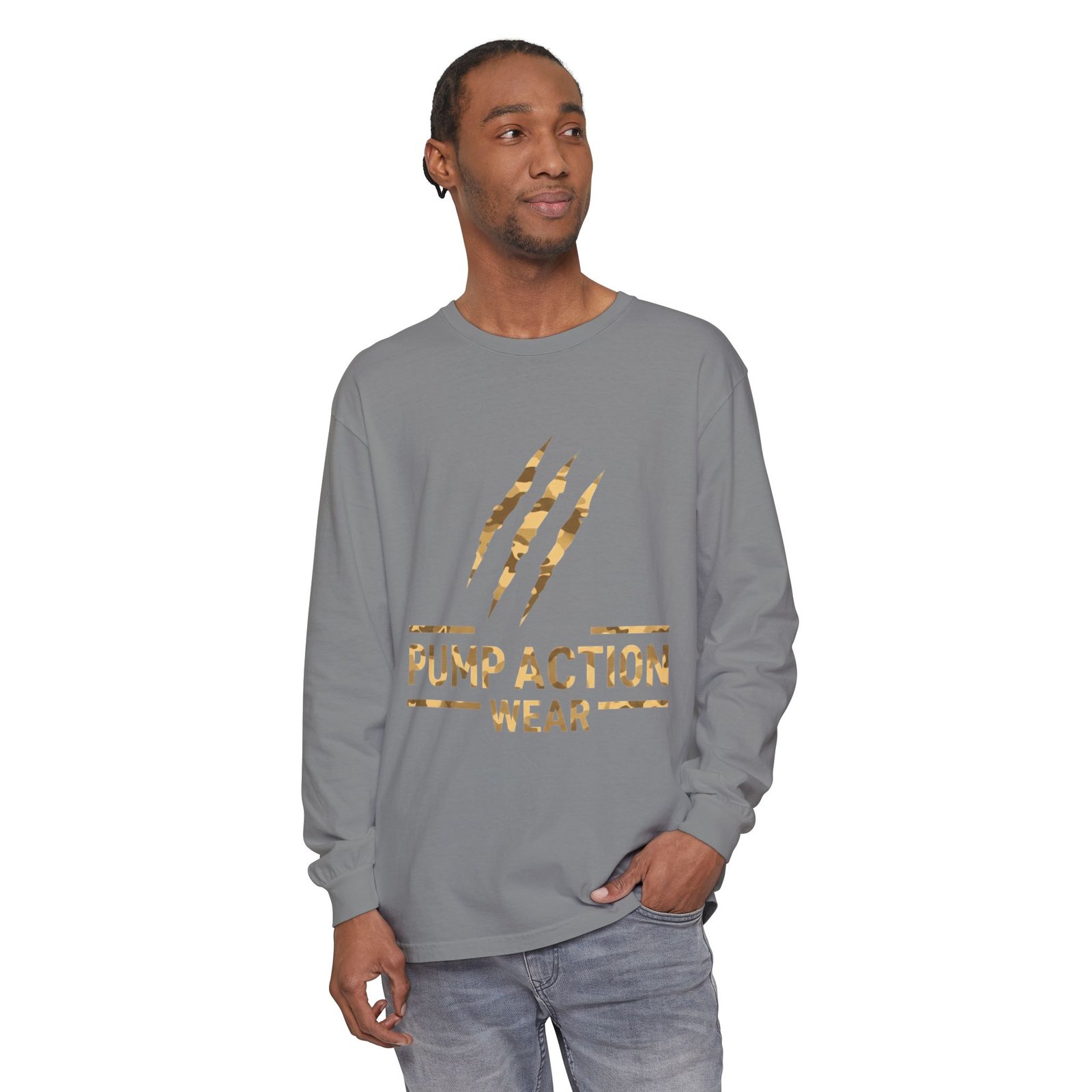 Pump Action Wear Long Sleeve Tee — Gold Claw Logo - Image 43