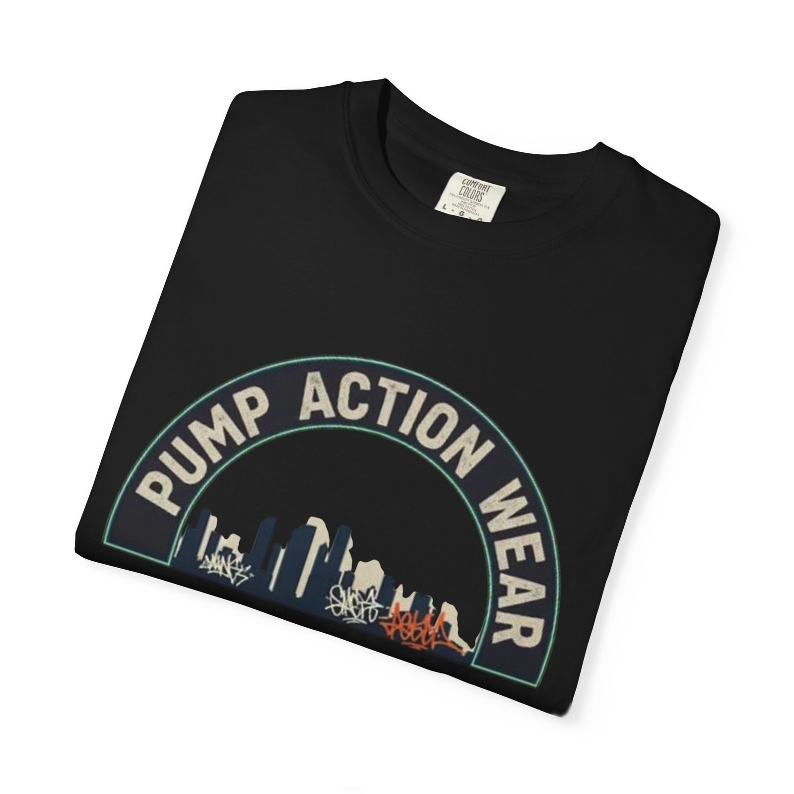 Pump Action Wear Skyline T-Shirt — Urban Retro Graphic Tee - Image 47