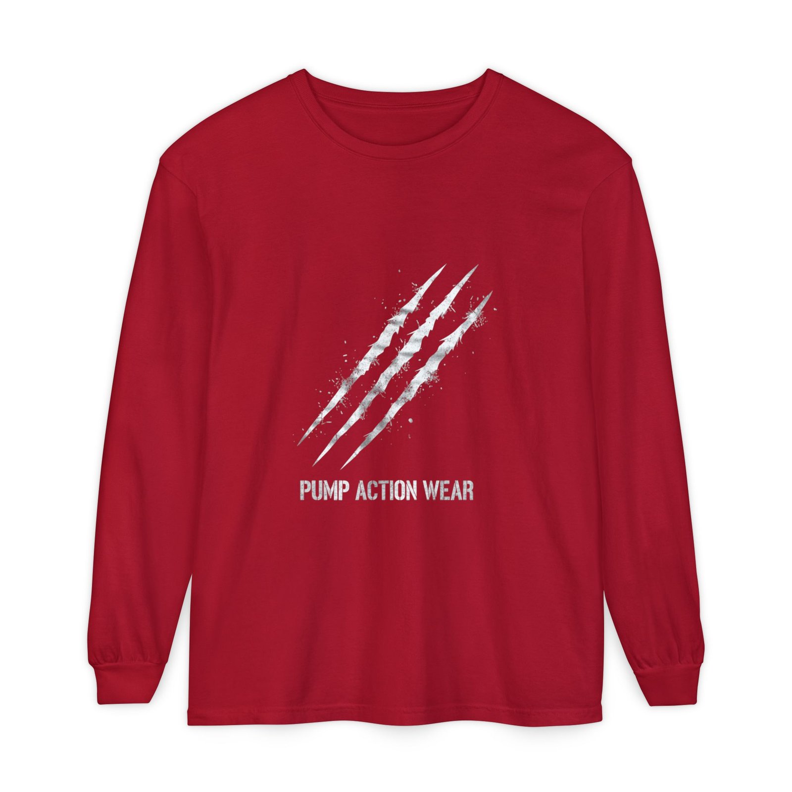 Garment-Dyed Long Sleeve Tee — 'Pure Action Wear' Distressed Claw Graphic - Image 65