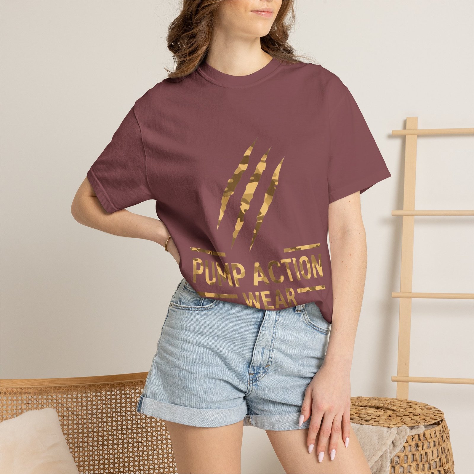 Pump Action Wear Graphic T-Shirt — Distressed Claw Logo Fitness Tee - Image 8