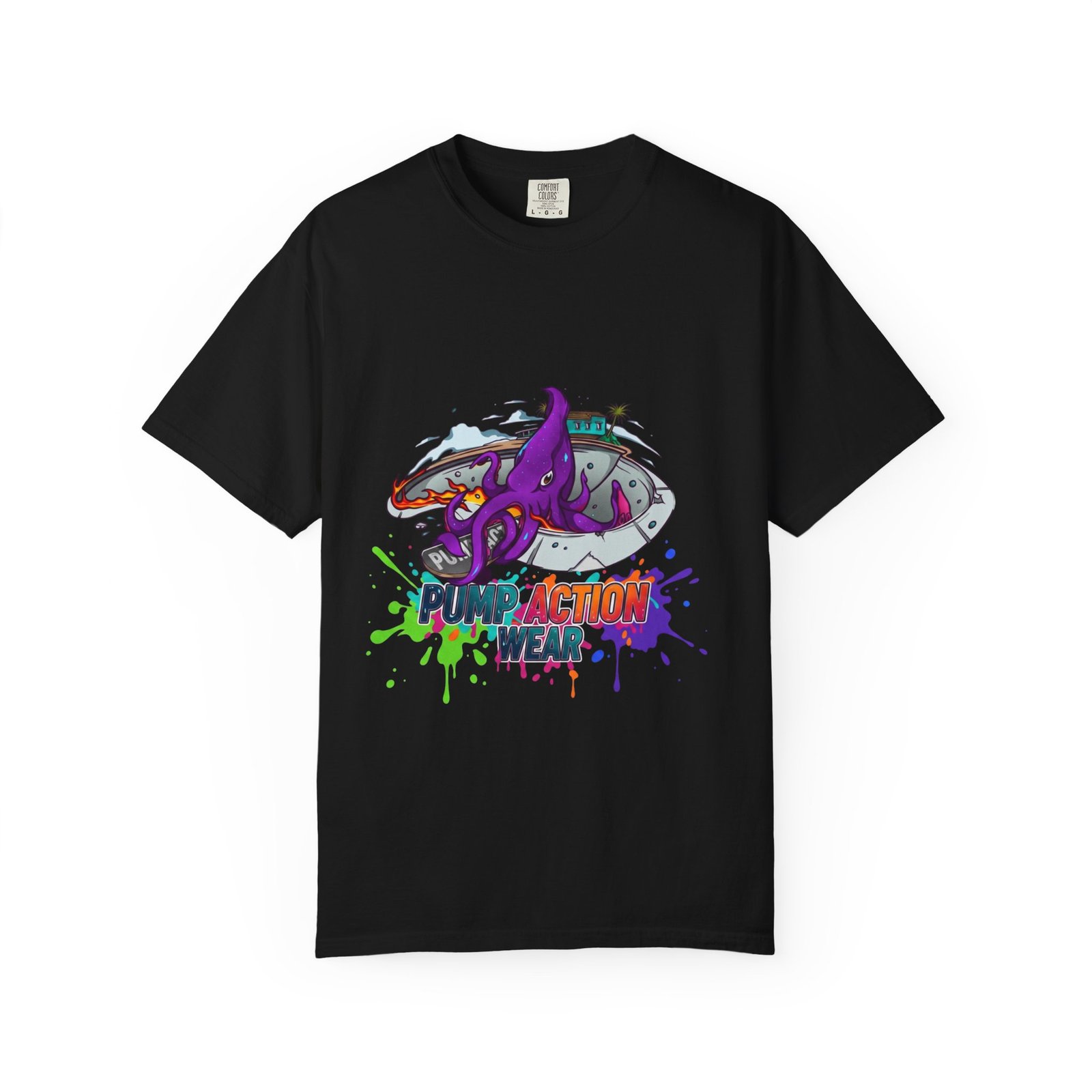 Octopus Paint Splash T-Shirt — "Full Action Wear" Graphic Tee - Image 33