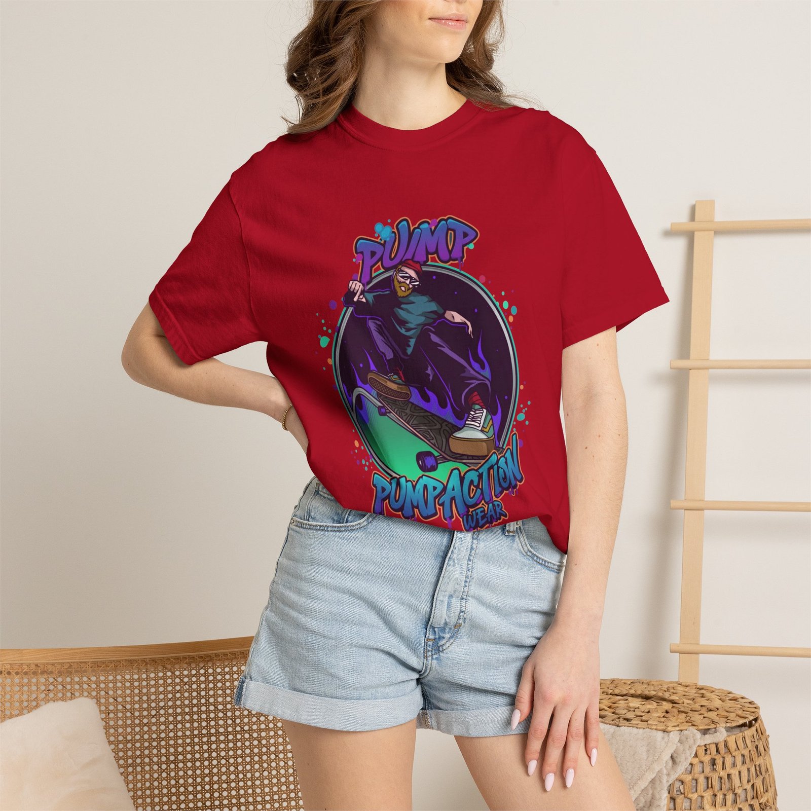 Skate Grim Reaper "Pump Funpaction" Graphic T-Shirt - Image 56
