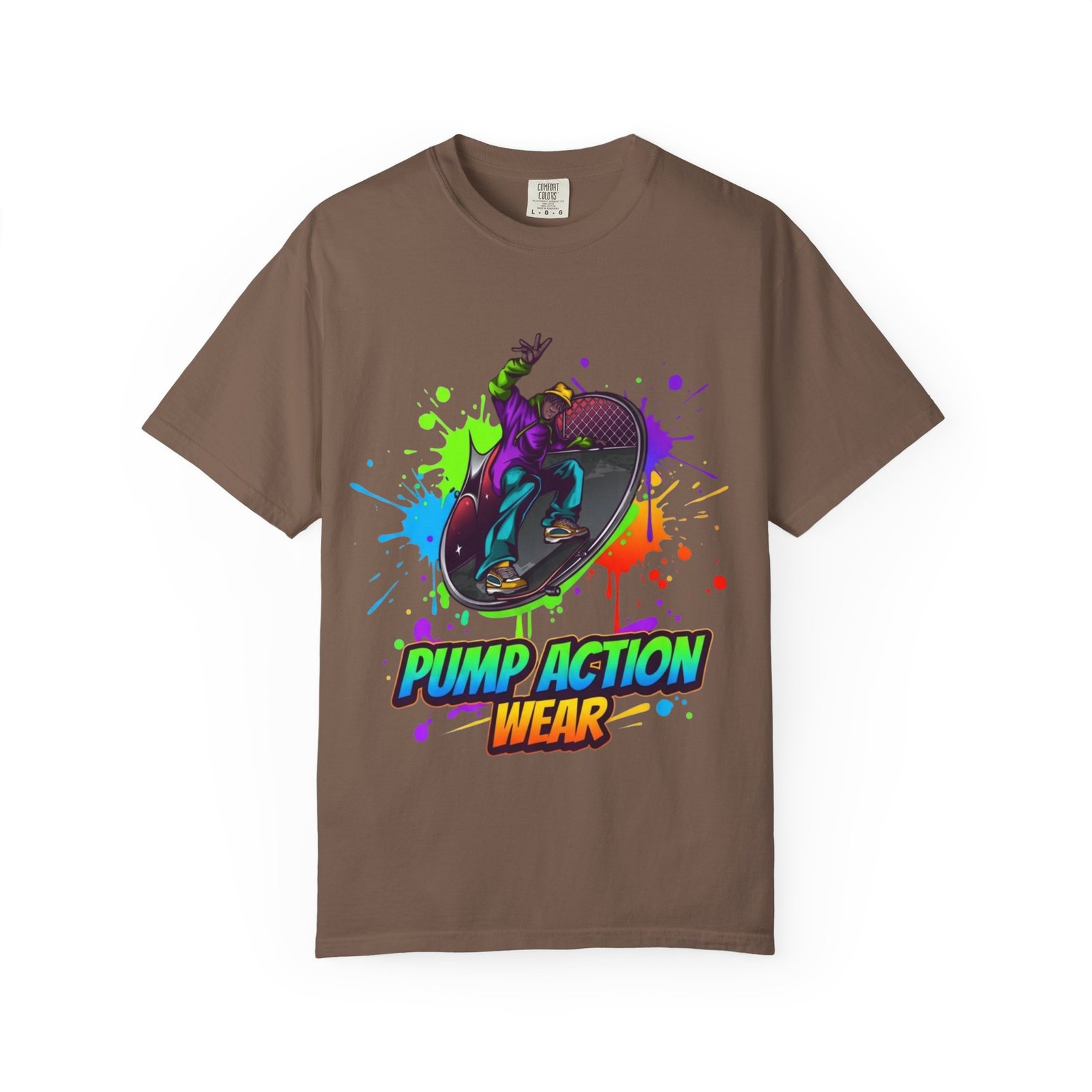 T-Shirt — 'Pump Action Wear' Colorful DJ Turntable Graphic Tee - Image 13