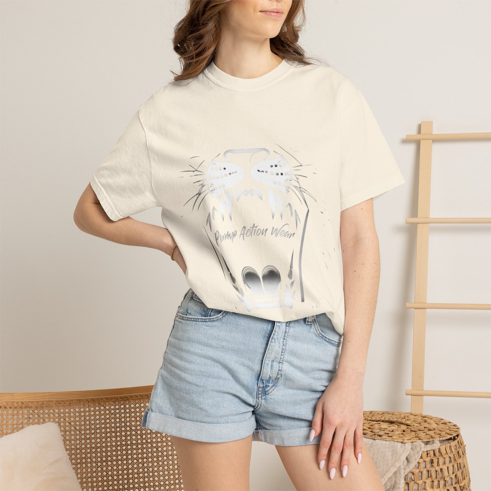 Cat Jaw Graphic T-Shirt — 'Please Afford Meow' Minimalist Cat Face Tee - Image 12