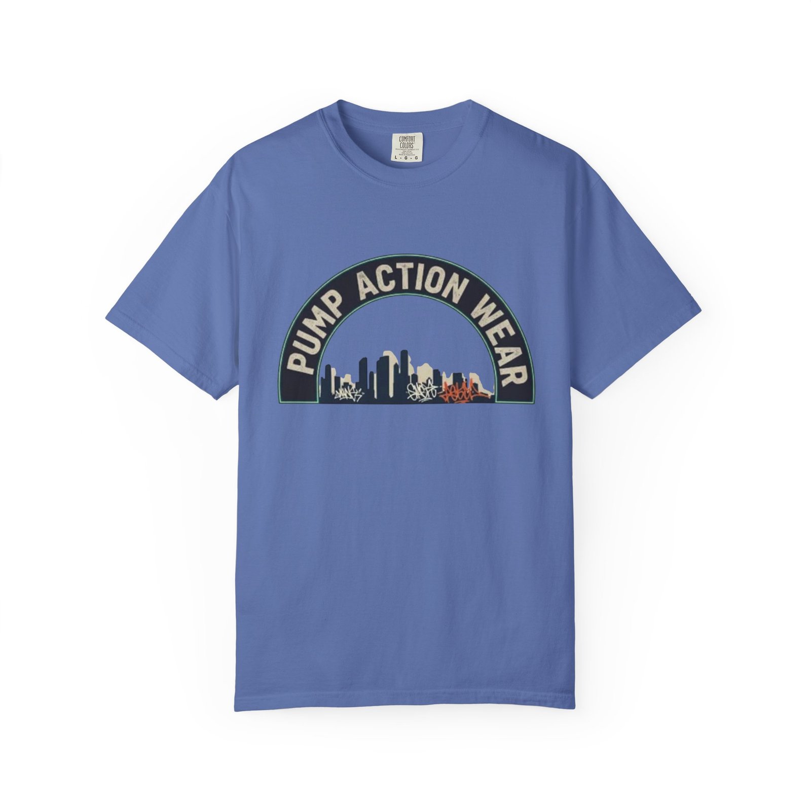 Pump Action Wear Skyline T-Shirt — Urban Retro Graphic Tee - Image 29