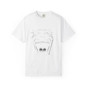 Cat Jaw Graphic T-Shirt — 'Please Afford Meow' Minimalist Cat Face Tee