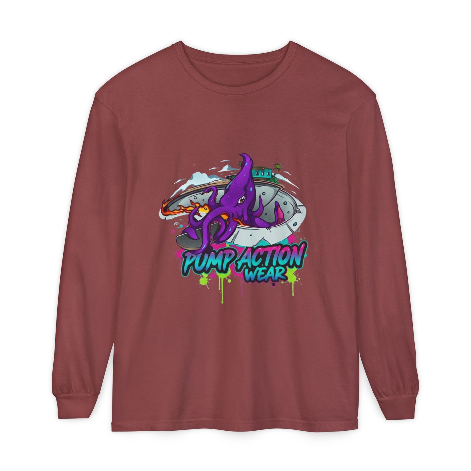 Octopus Skate Graphic Long Sleeve Tee - Image 13