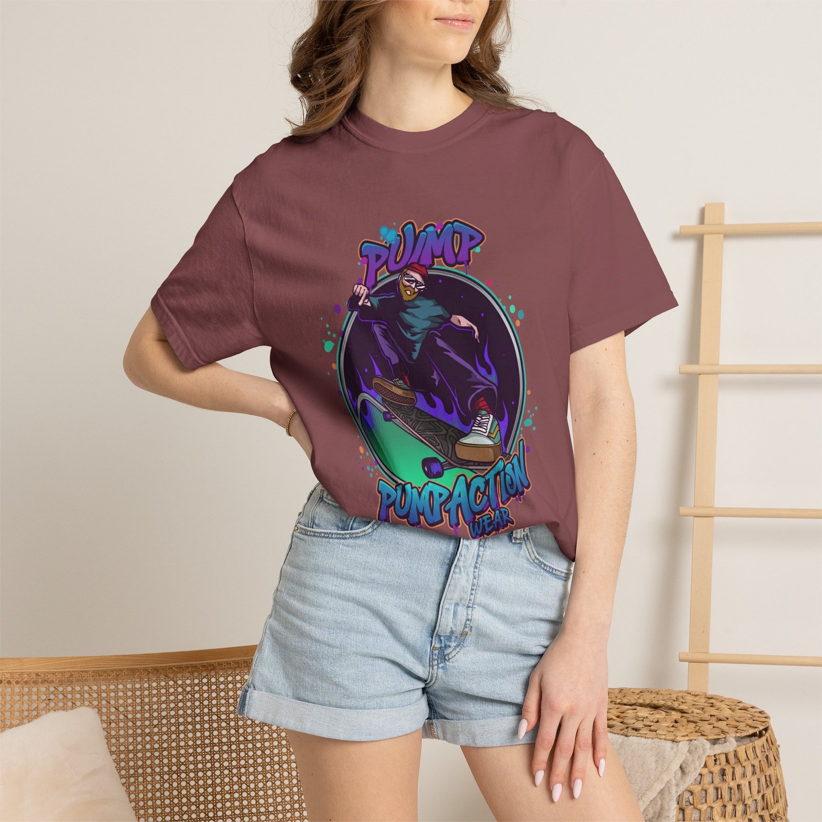Skate Grim Reaper "Pump Funpaction" Graphic T-Shirt - Image 8