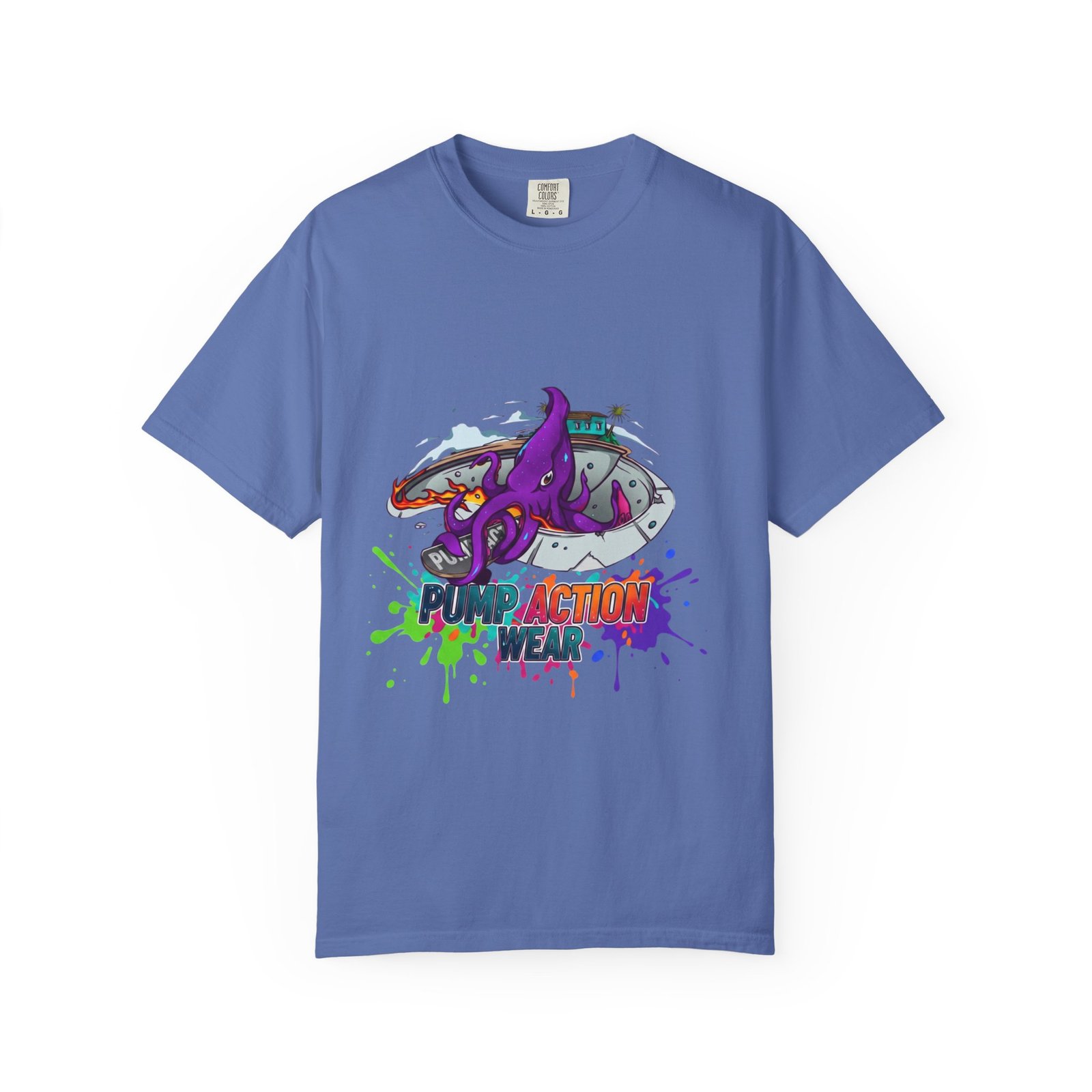Octopus Paint Splash T-Shirt — "Full Action Wear" Graphic Tee - Image 21