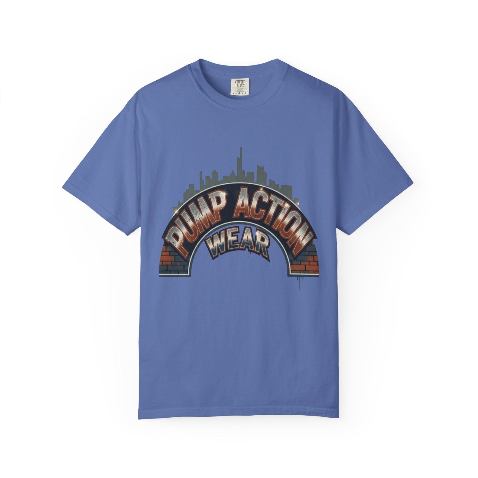 Pump Action Gear T-Shirt — Urban Skyline Retro Graphic Tee - Image 25