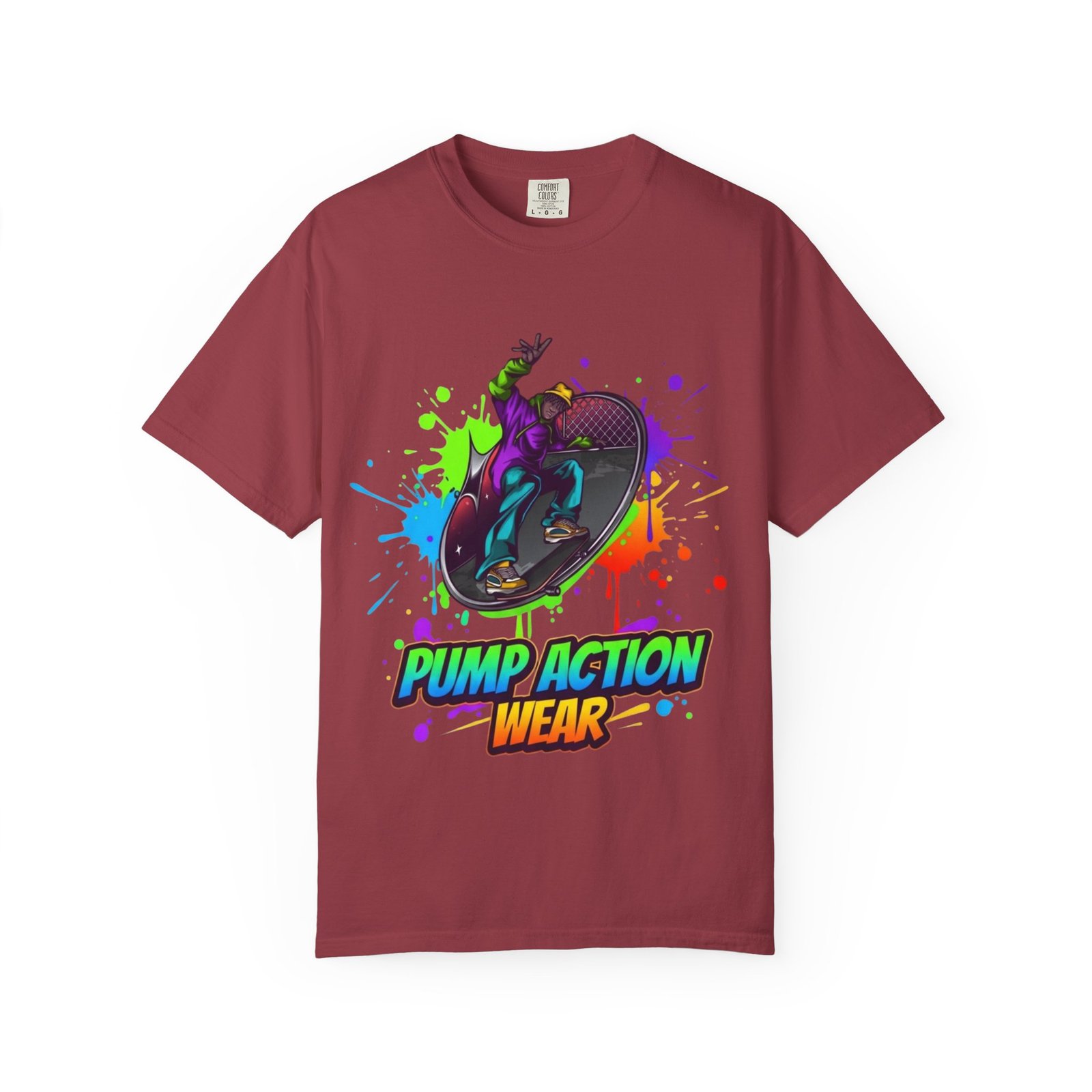 T-Shirt — 'Pump Action Wear' Colorful DJ Turntable Graphic Tee - Image 49