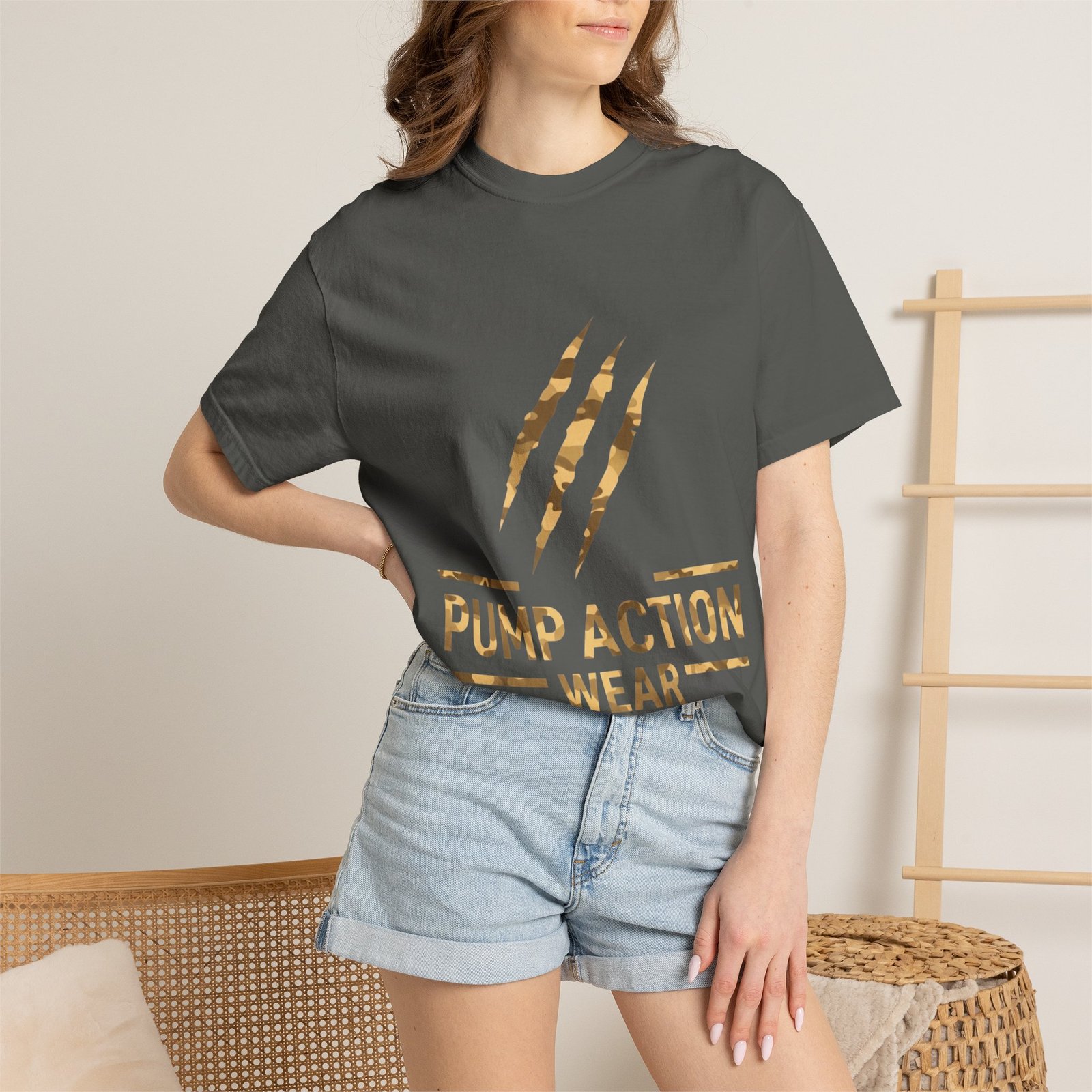 Pump Action Wear Graphic T-Shirt — Distressed Claw Logo Fitness Tee - Image 20