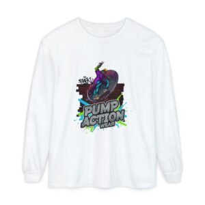 Pump Action Skateboard Long Sleeve Tee — Neon Skate Graphic